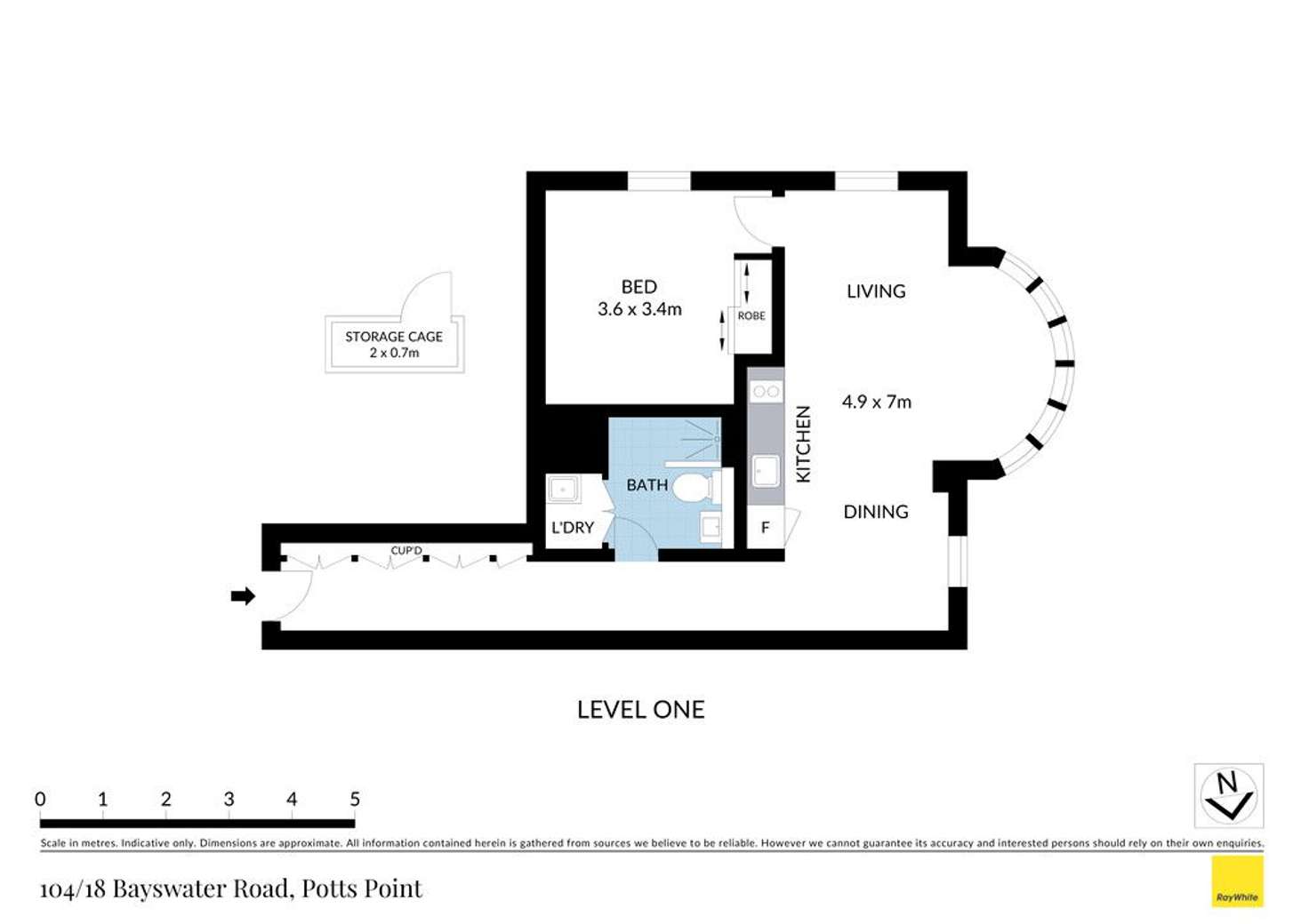 Floorplan of Homely apartment listing, 104/18 Bayswater Road, Potts Point NSW 2011