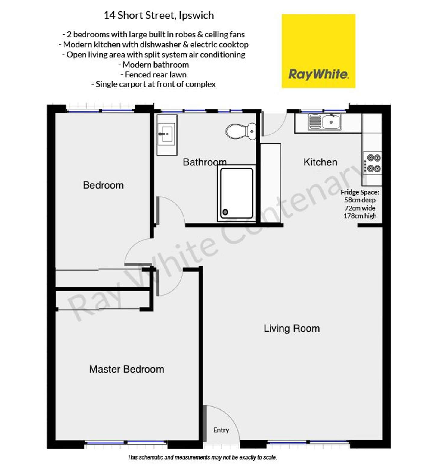 Floorplan of Homely unit listing, 2/14 Short Street, Ipswich QLD 4305