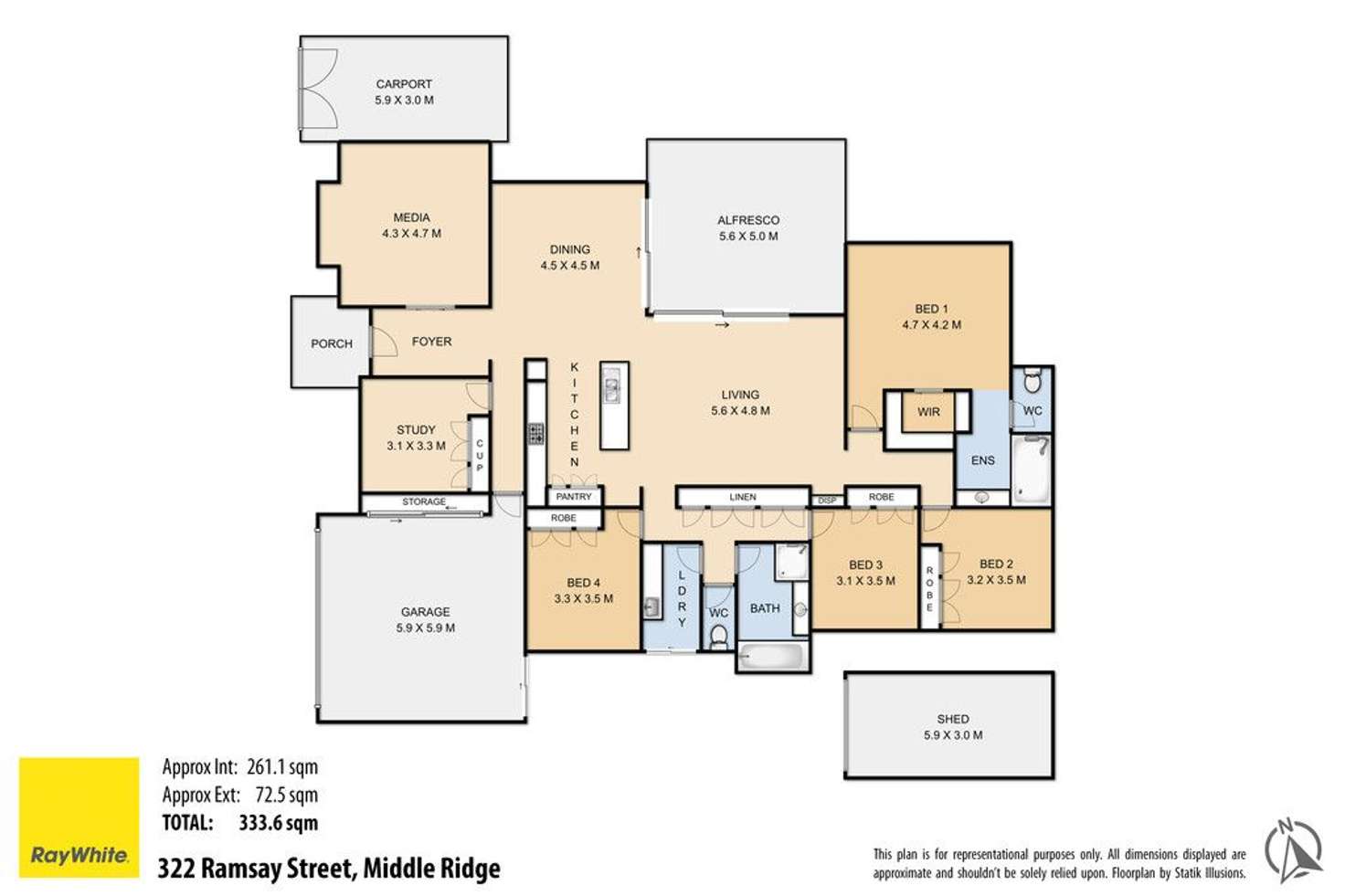 Floorplan of Homely house listing, 322 Ramsay Street, Middle Ridge QLD 4350