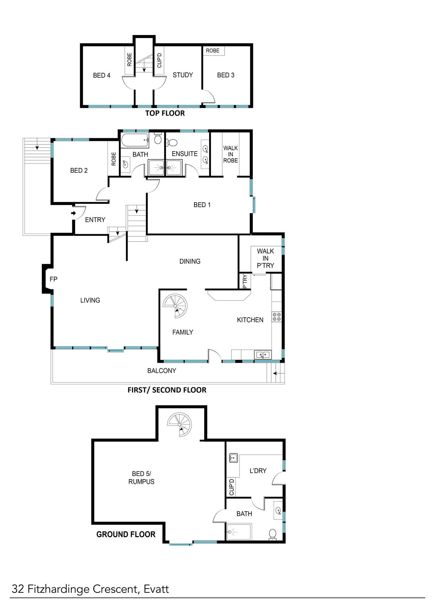 Floorplan of Homely house listing, 32 Fitzhardinge Crescent, Evatt ACT 2617