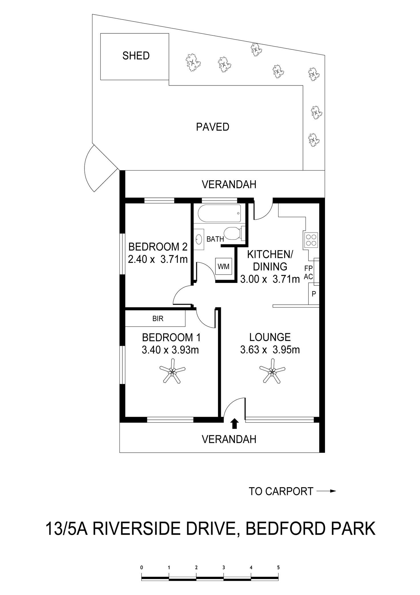 Floorplan of Homely unit listing, 13/5A Riverside Drive, Bedford Park SA 5042