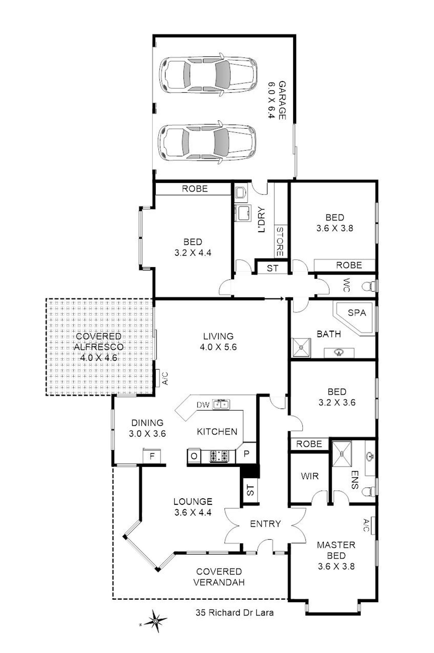 Floorplan of Homely house listing, 35 Richard Drive, Lara VIC 3212