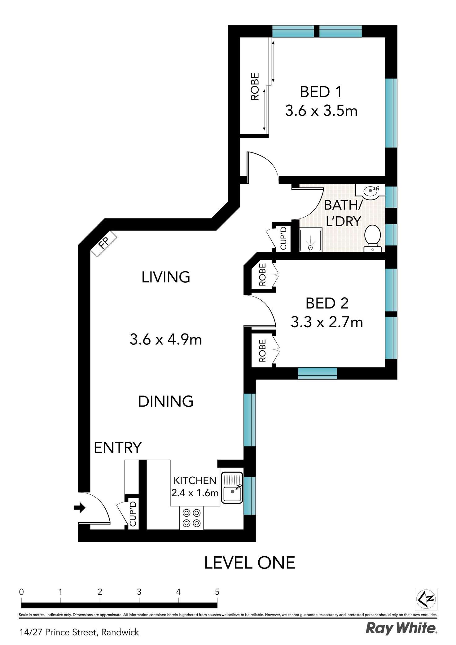Floorplan of Homely apartment listing, 14/27 Prince Street, Randwick NSW 2031