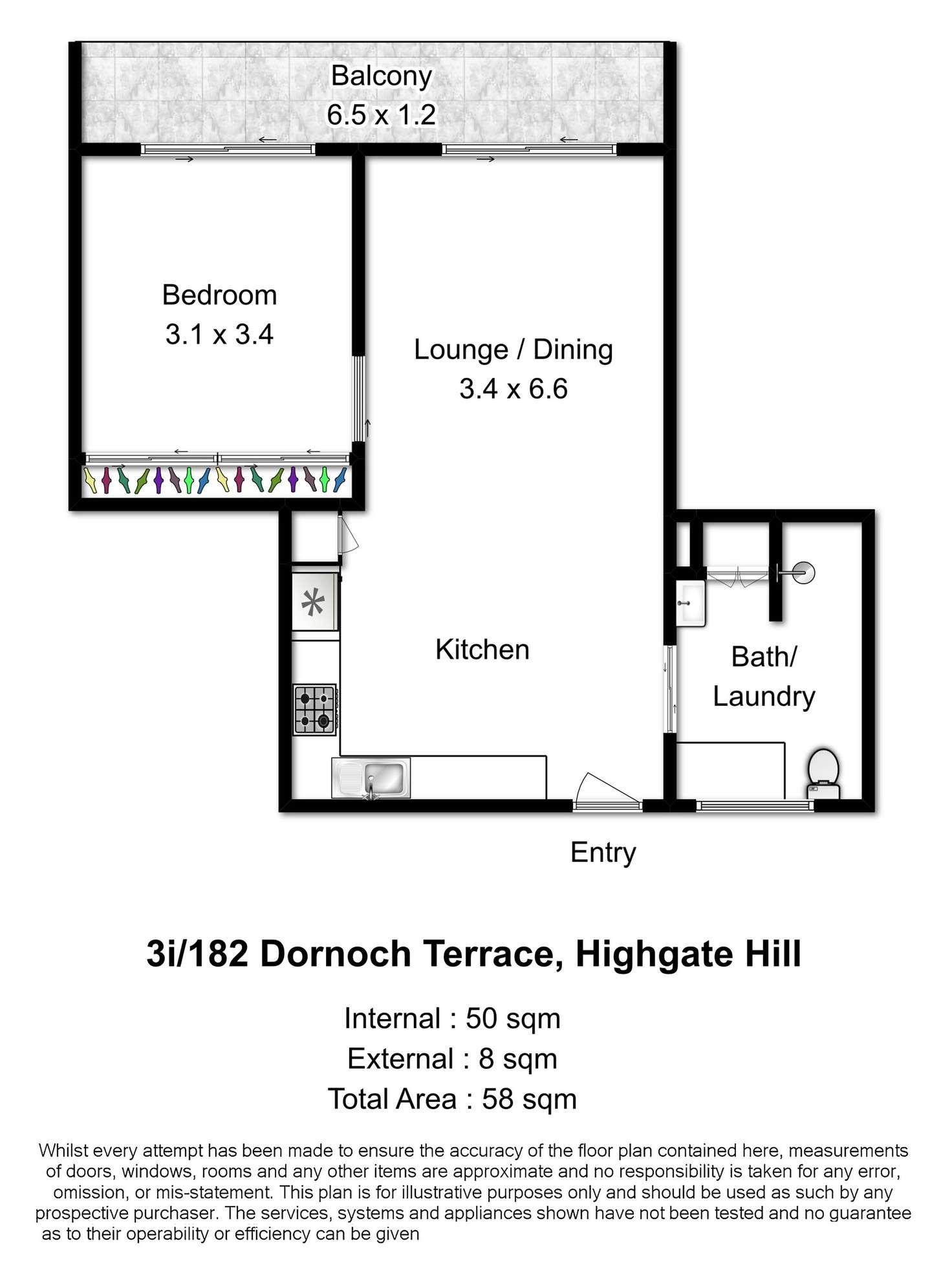 Floorplan of Homely apartment listing, 3i/182 Dornoch Terrace, Highgate Hill QLD 4101