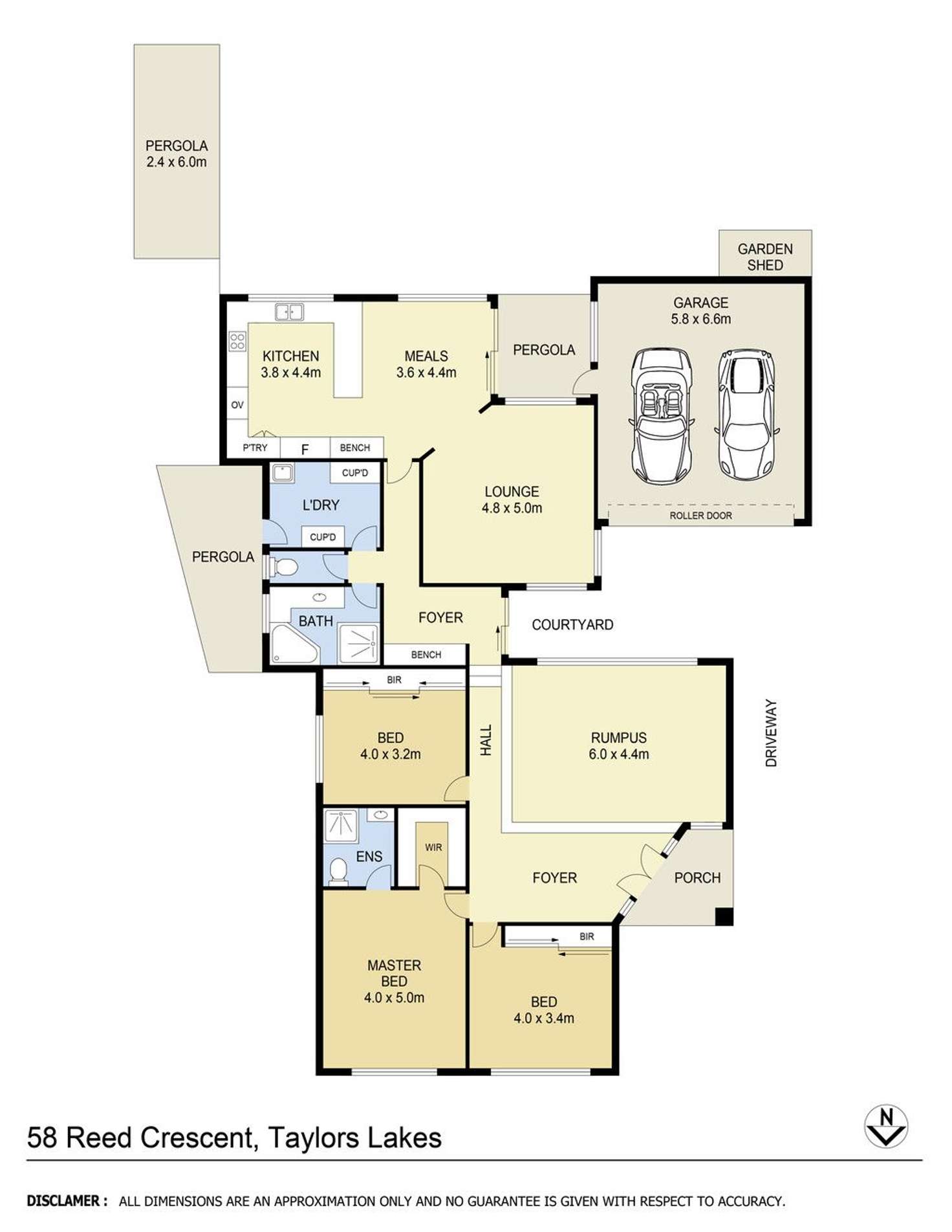 Floorplan of Homely house listing, 58 Reed Crescent, Taylors Lakes VIC 3038