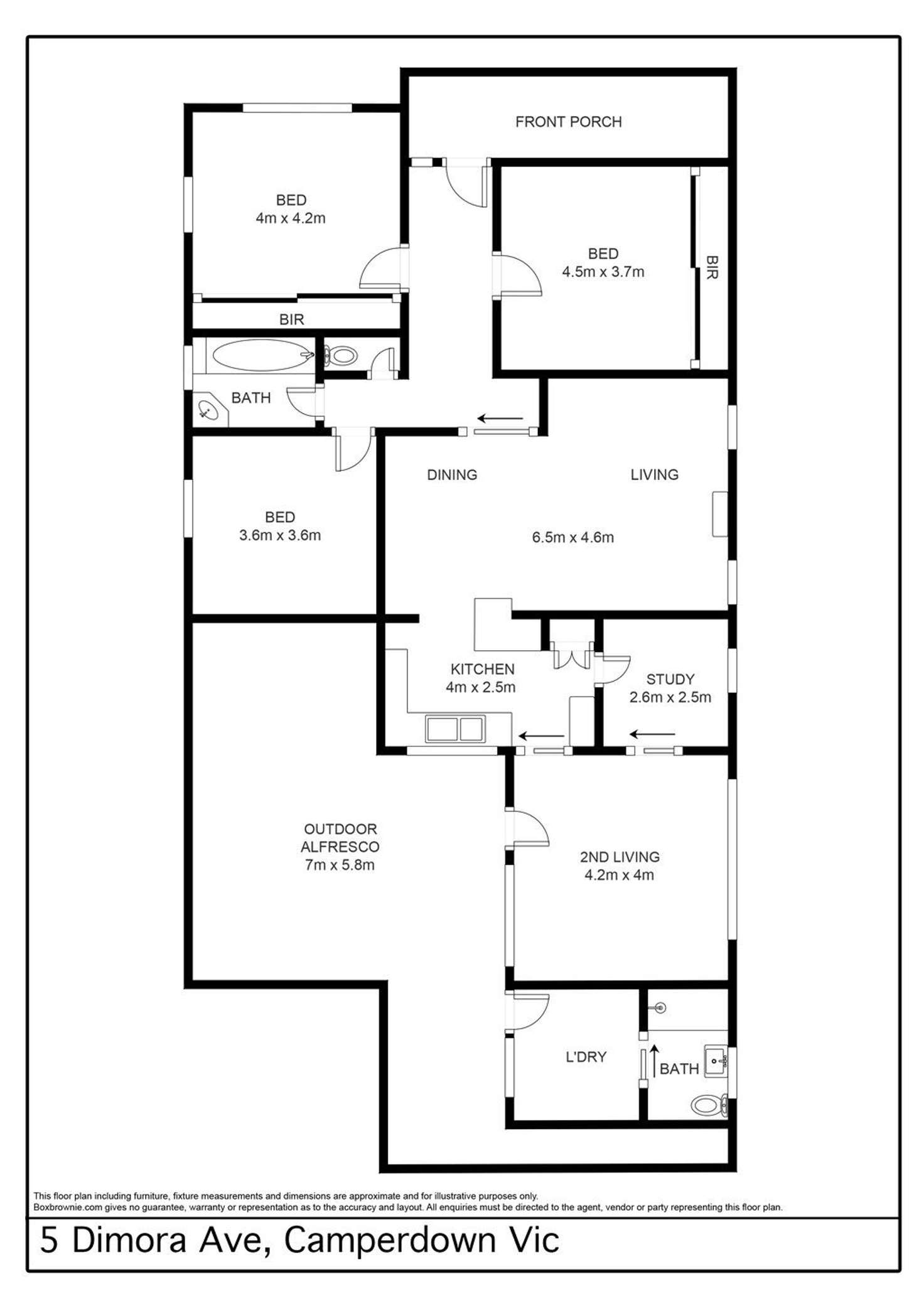 Floorplan of Homely house listing, 5 Dimora Avenue, Camperdown VIC 3260