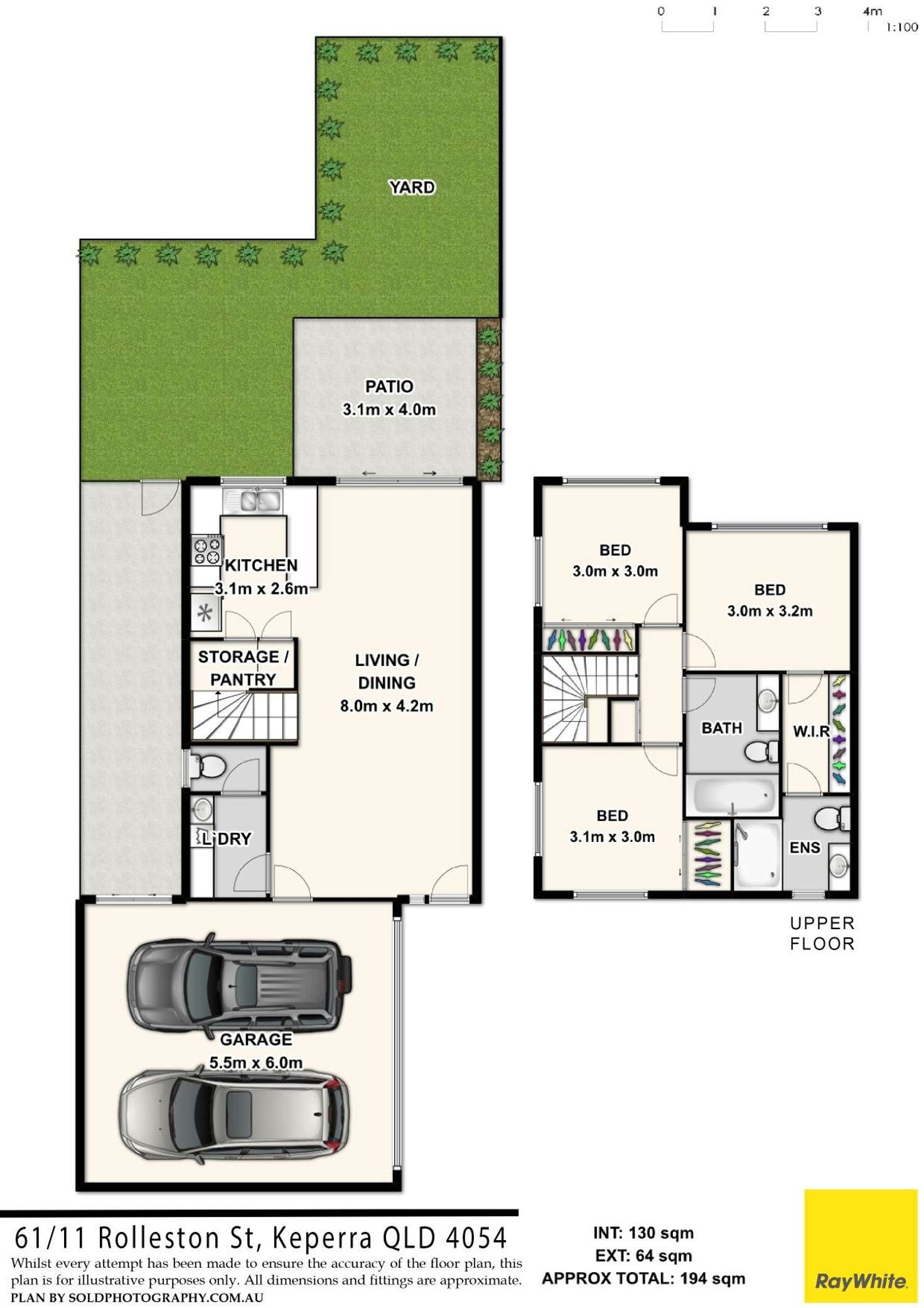 Floorplan of Homely townhouse listing, 61/11 Rolleston Street, Keperra QLD 4054