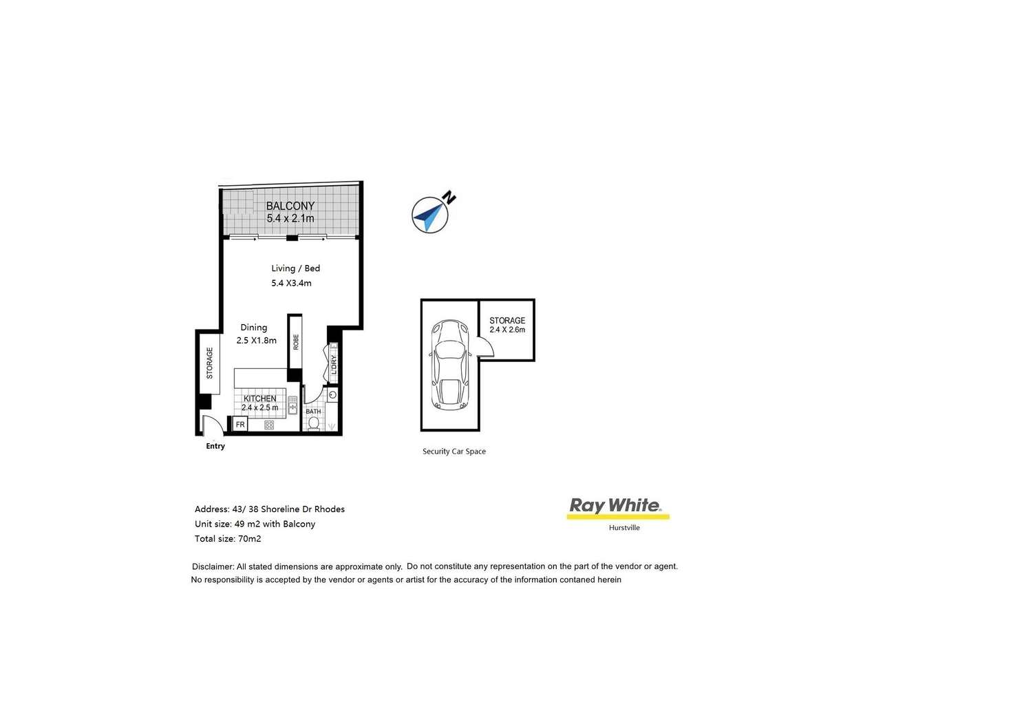 Floorplan of Homely unit listing, 43/38 Shoreline Drive, Rhodes NSW 2138