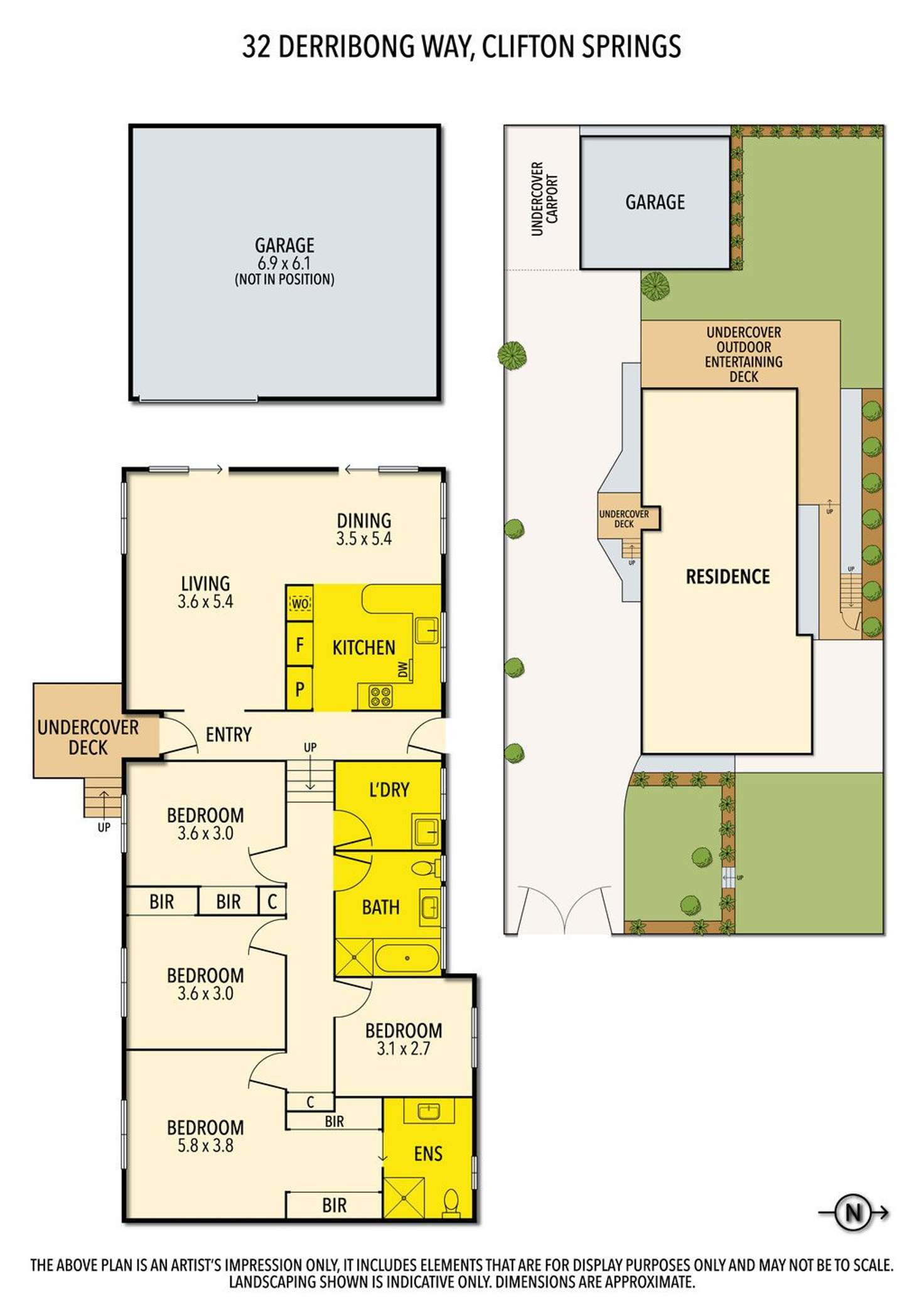 Floorplan of Homely house listing, 32 Derribong Way, Clifton Springs VIC 3222