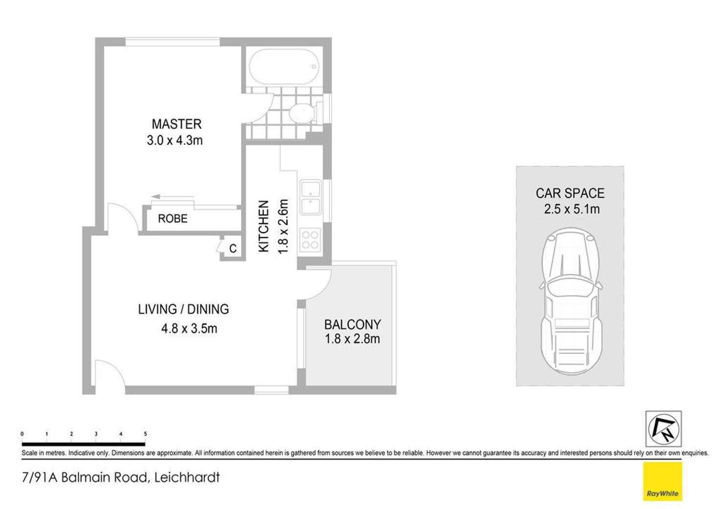 Floorplan of Homely apartment listing, 7/91A Balmain Road, Leichhardt NSW 2040