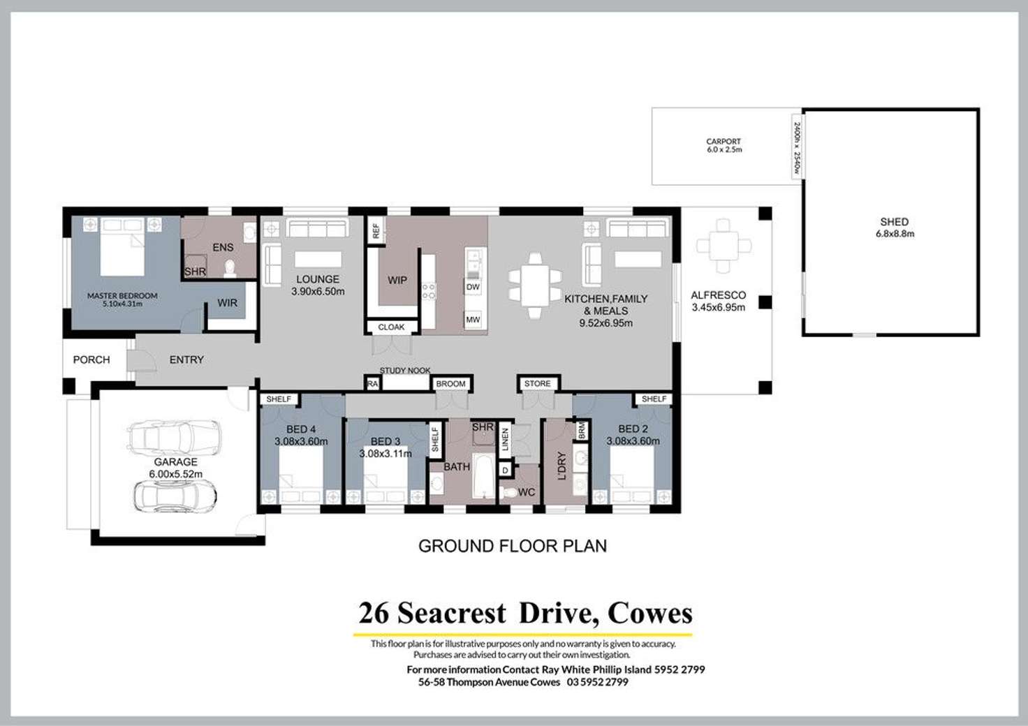 Floorplan of Homely house listing, 26 Seacrest Drive, Cowes VIC 3922