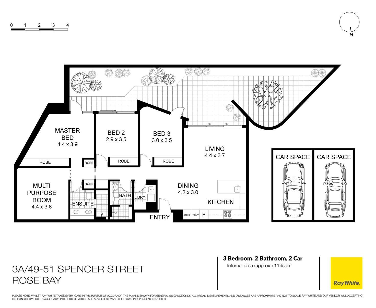 Floorplan of Homely apartment listing, 3A/49-51 Spencer Street, Rose Bay NSW 2029