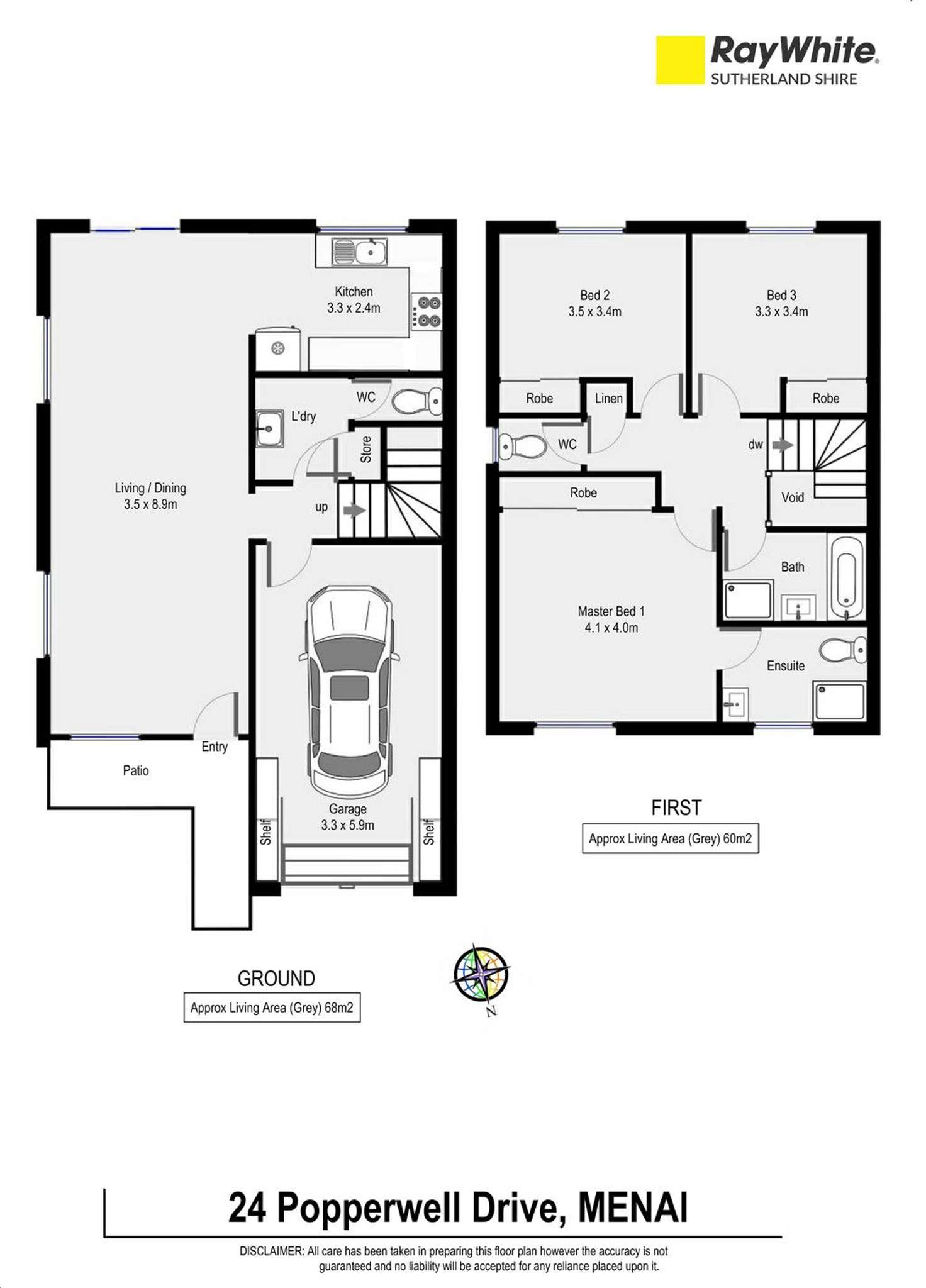 Floorplan of Homely townhouse listing, 24 Popperwell Drive, Menai NSW 2234