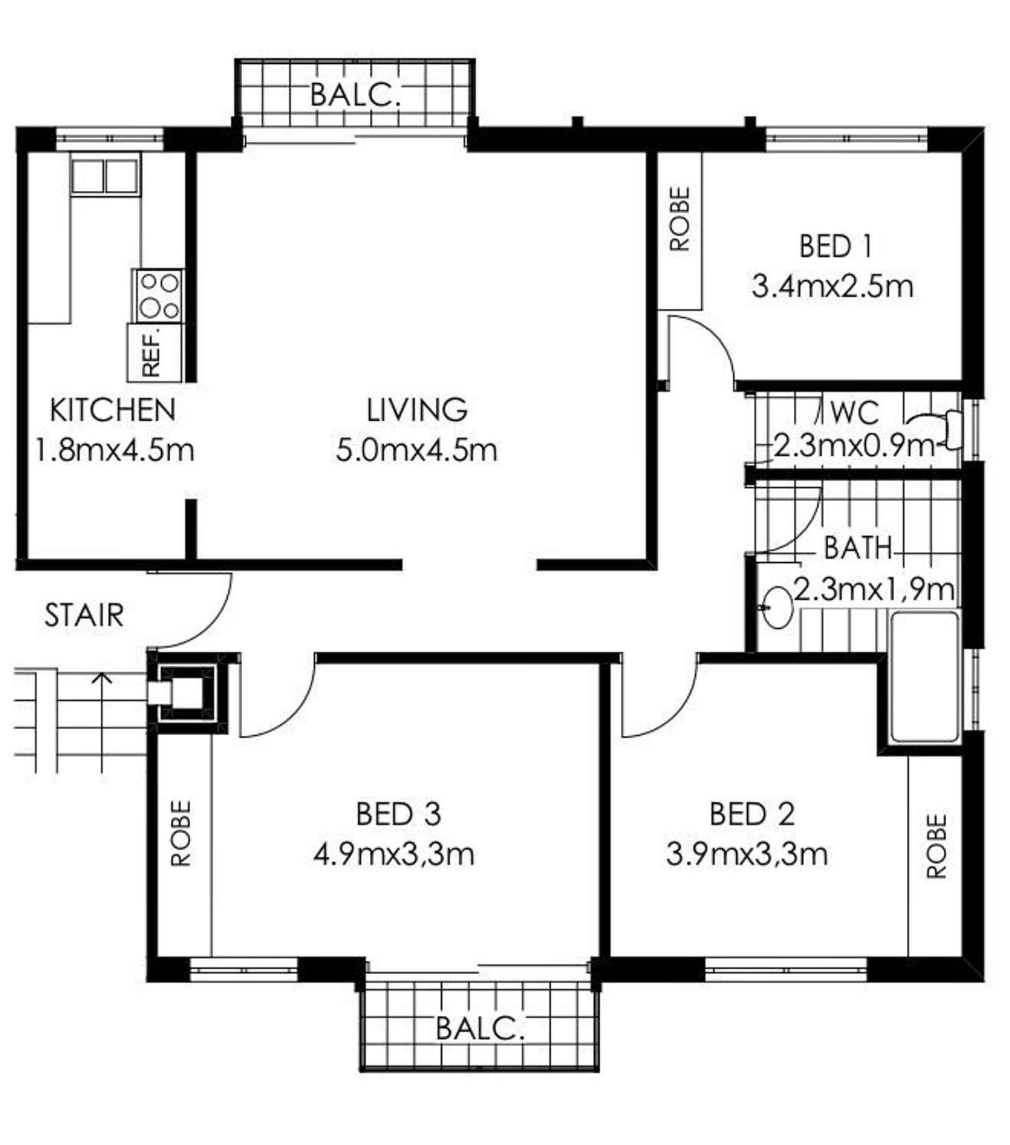 Floorplan of Homely unit listing, 16/45 Hamilton Road, Fairfield NSW 2165