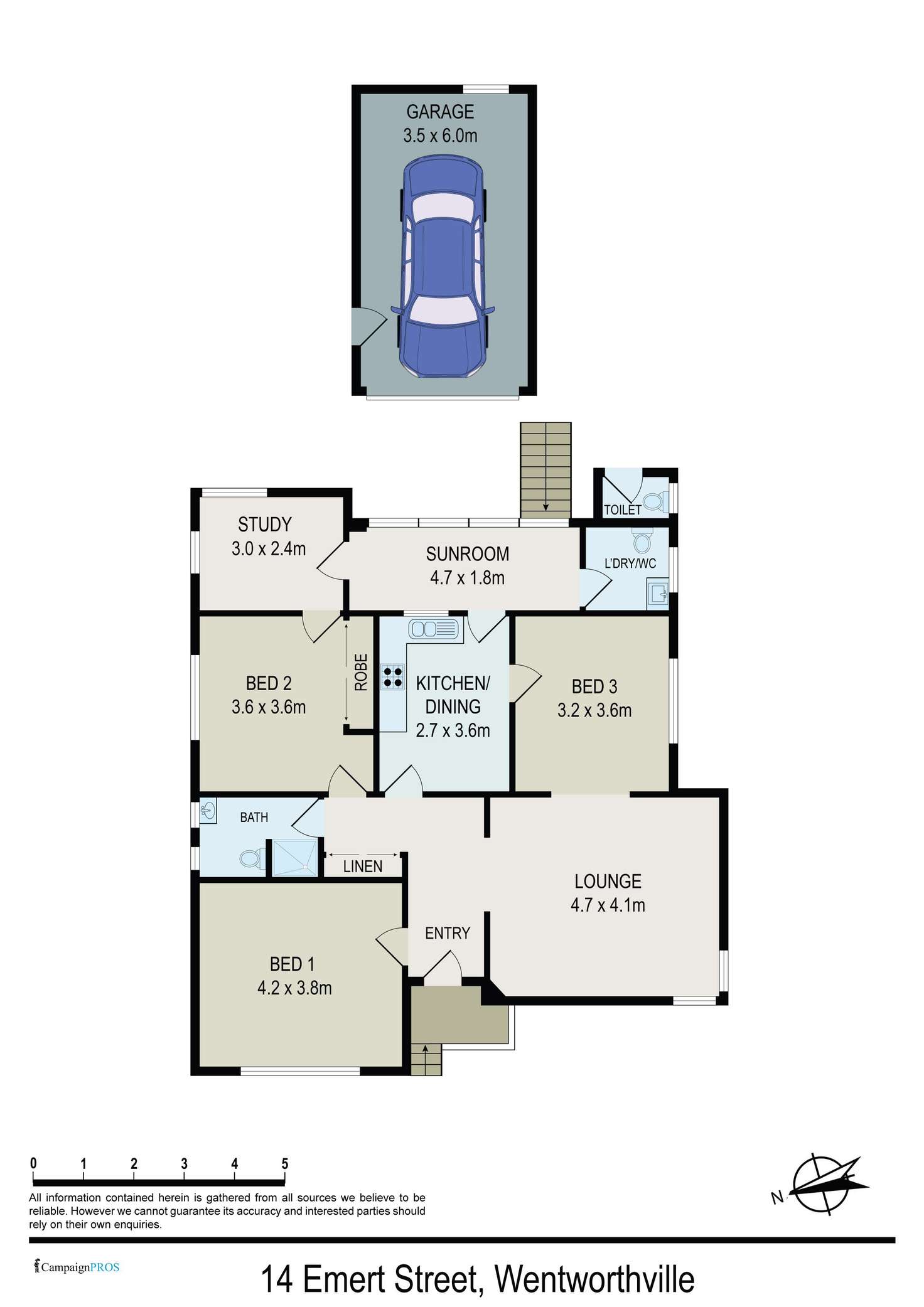 Floorplan of Homely house listing, 14 Emert Street, Wentworthville NSW 2145