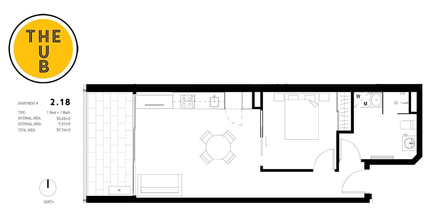 Floorplan of Homely apartment listing, 218/8 Garfield Street, Richmond VIC 3121