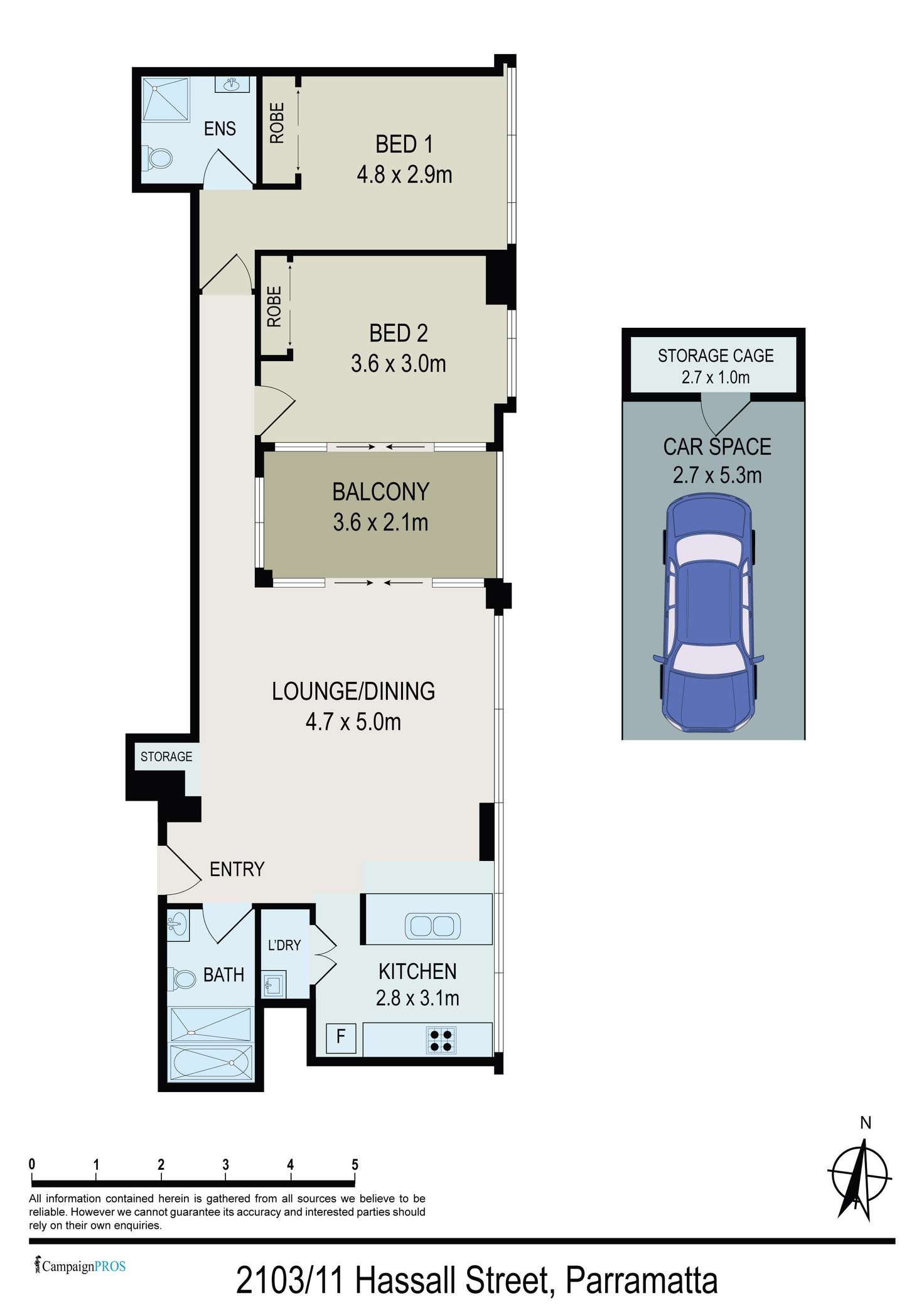 Floorplan of Homely apartment listing, 2103/11 Hassall Street, Parramatta NSW 2150