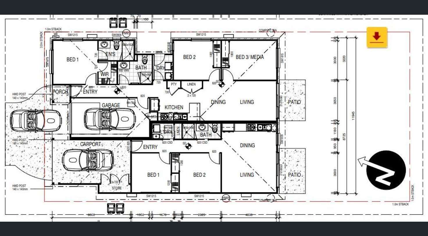 Floorplan of Homely semiDetached listing, 5 Intelligence Street, Oonoonba QLD 4811