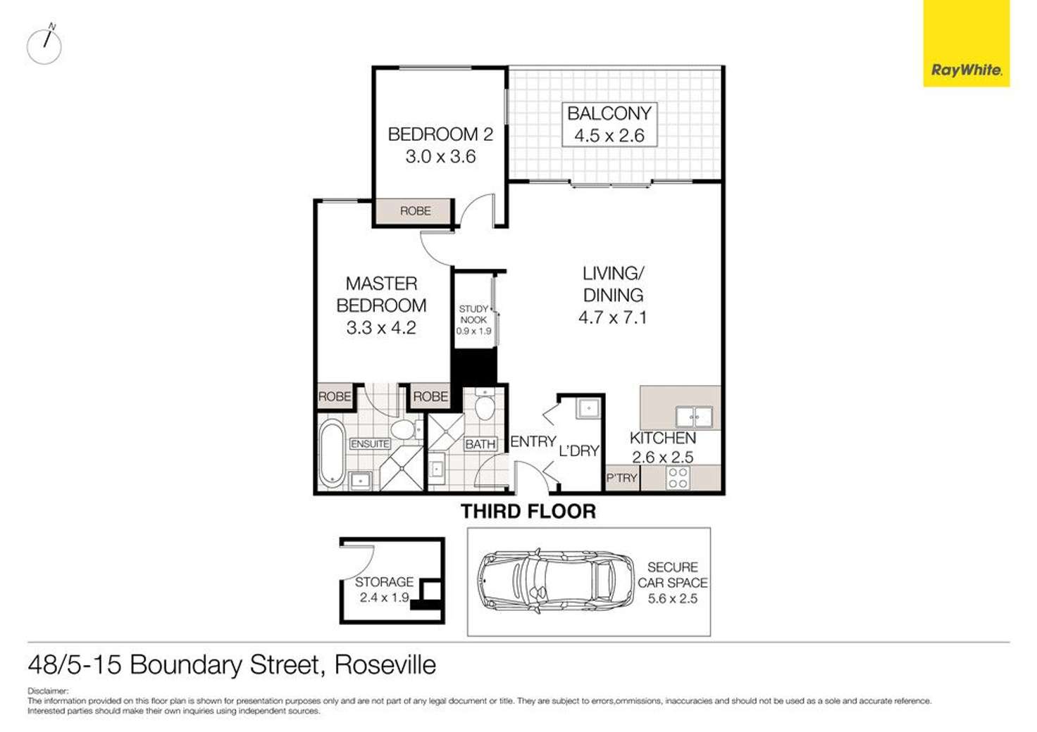 Floorplan of Homely unit listing, 48/5-15 Boundary Street (rear of the block), Roseville NSW 2069