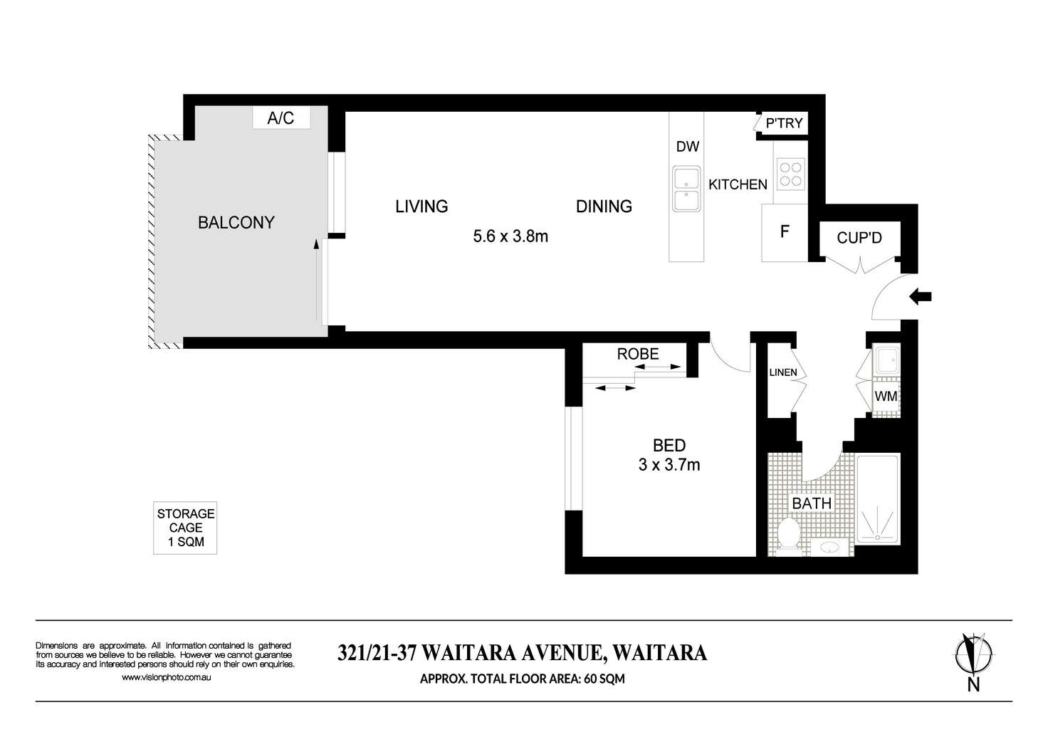 Floorplan of Homely apartment listing, 321/21-37 Waitara Avenue, Waitara NSW 2077