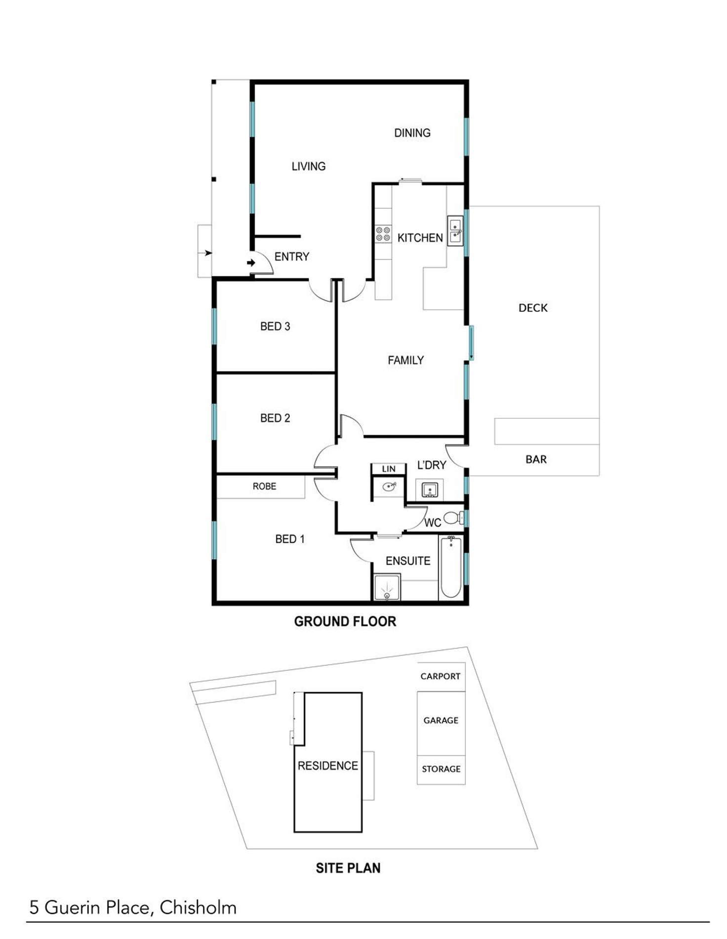 Floorplan of Homely house listing, 5 Guerin Place, Chisholm ACT 2905
