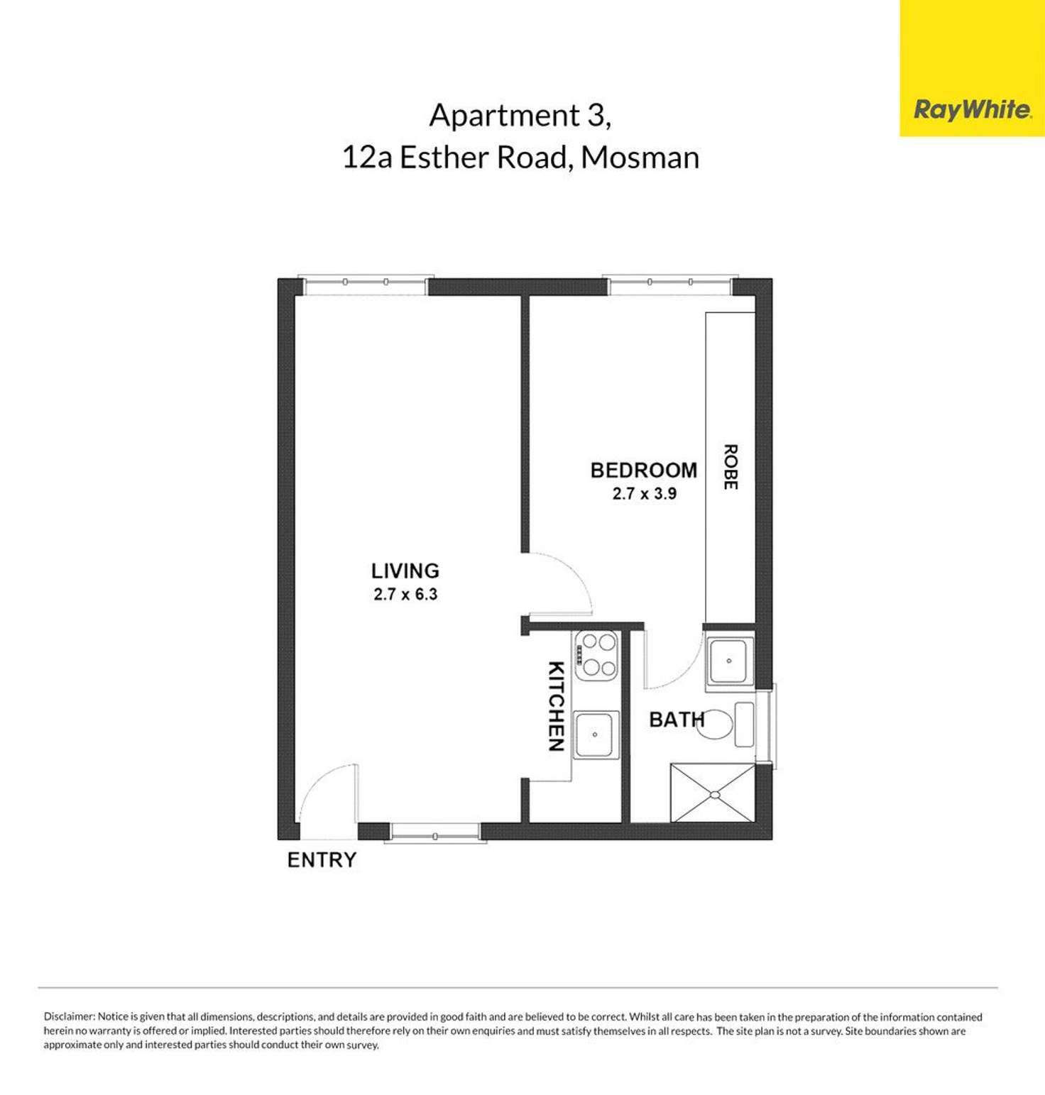 Floorplan of Homely apartment listing, 3/12A Esther Road, Mosman NSW 2088