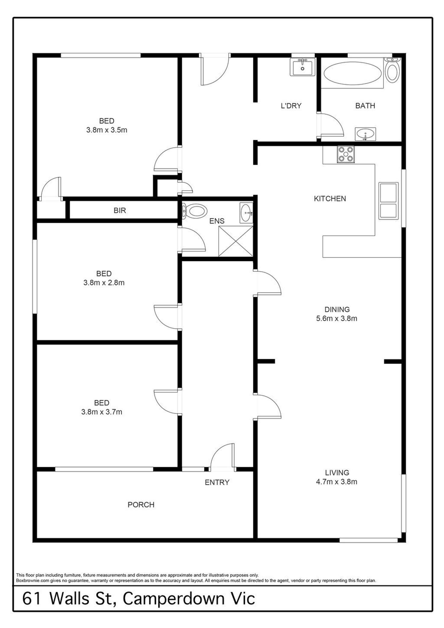 Floorplan of Homely house listing, 61 Walls Street, Camperdown VIC 3260