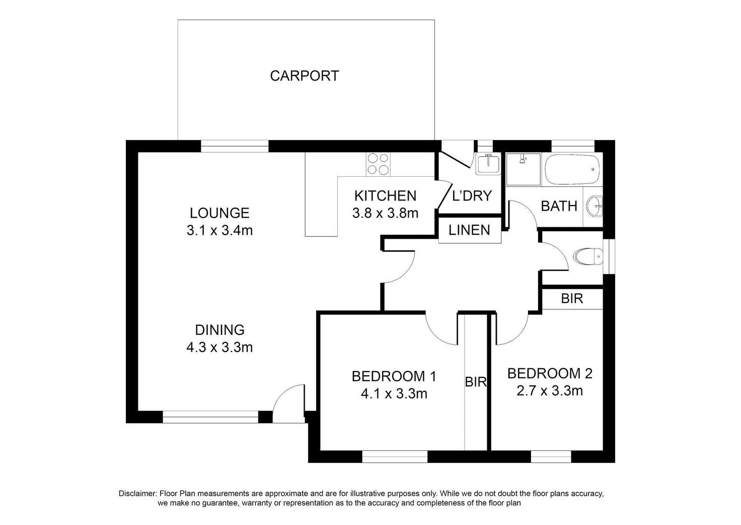 Floorplan of Homely unit listing, 1/13 Gordon Street, Mount Gambier SA 5290