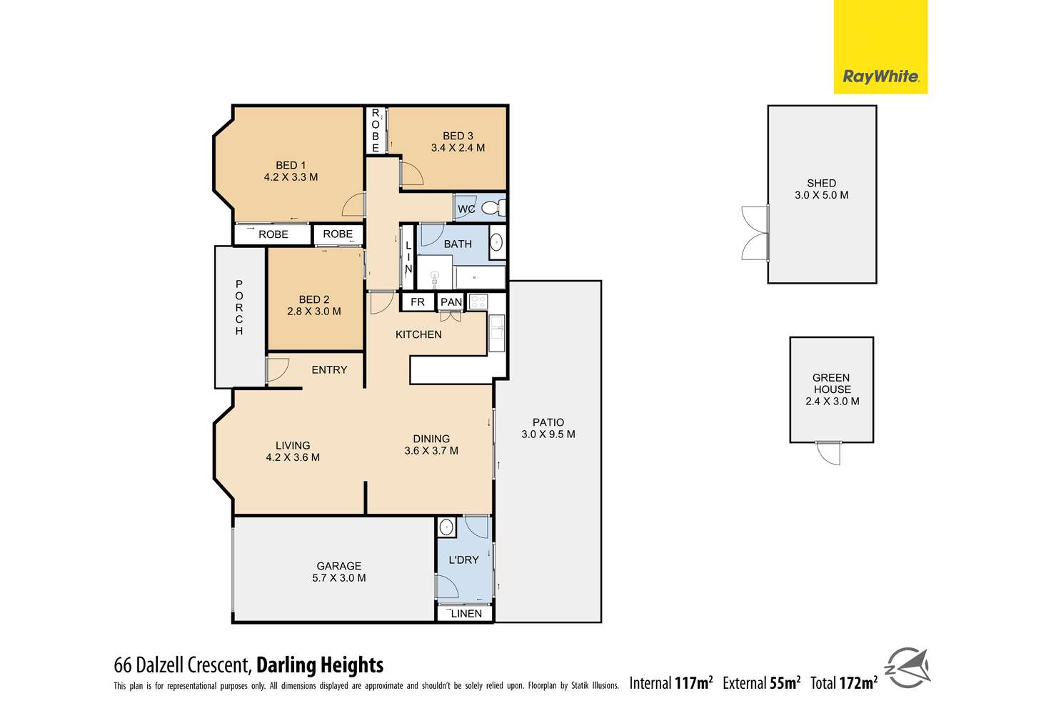 Floorplan of Homely house listing, 66 Dalzell Crescent, Darling Heights QLD 4350