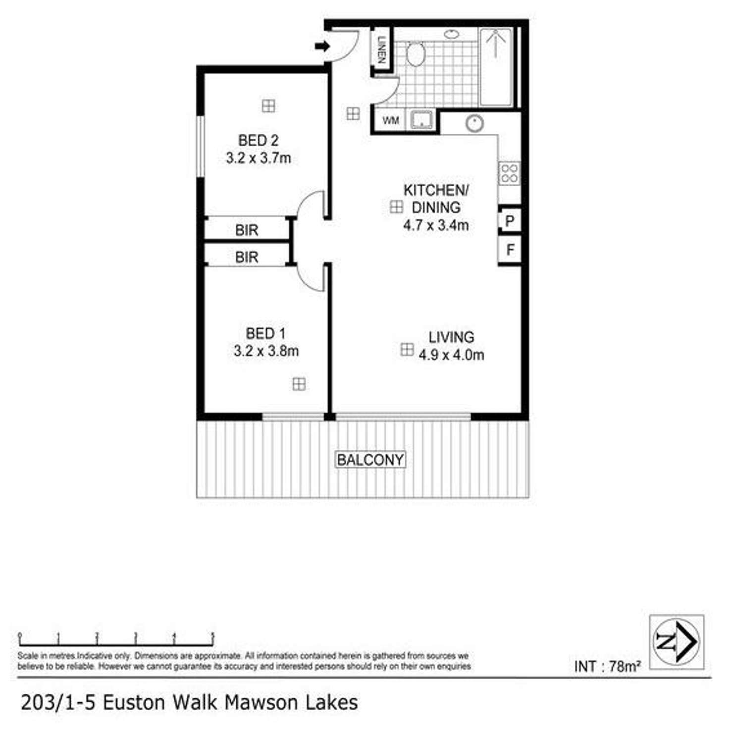 Floorplan of Homely apartment listing, 203/1-5 Euston Walk, Mawson Lakes SA 5095