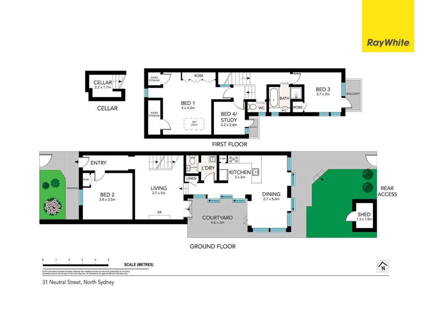 Floorplan of Homely semiDetached listing, 31 Neutral Street, North Sydney NSW 2060