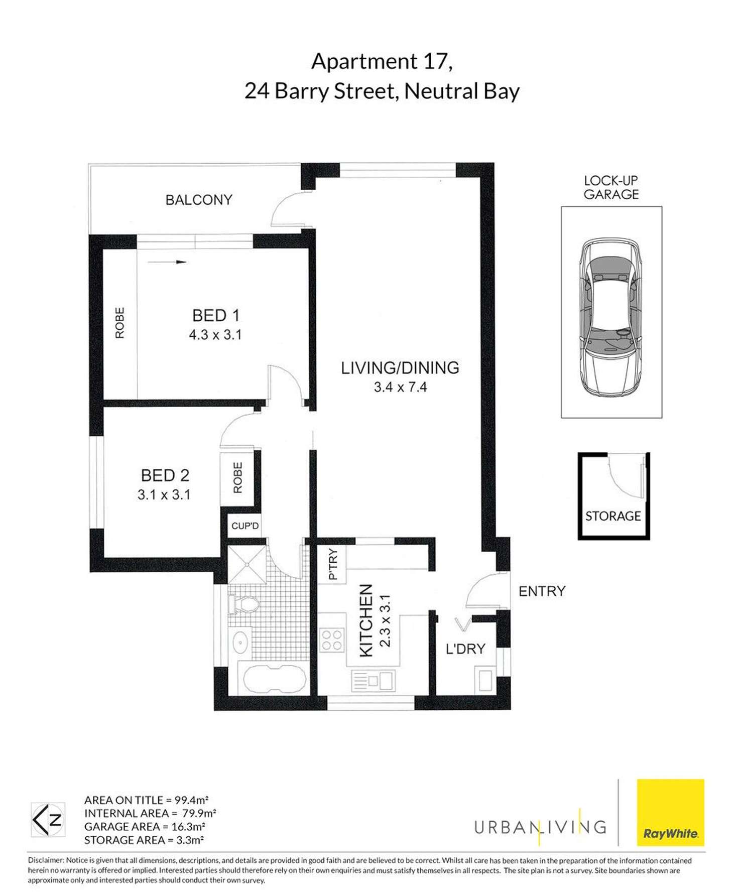 Floorplan of Homely apartment listing, 17/24 Barry Street, Neutral Bay NSW 2089