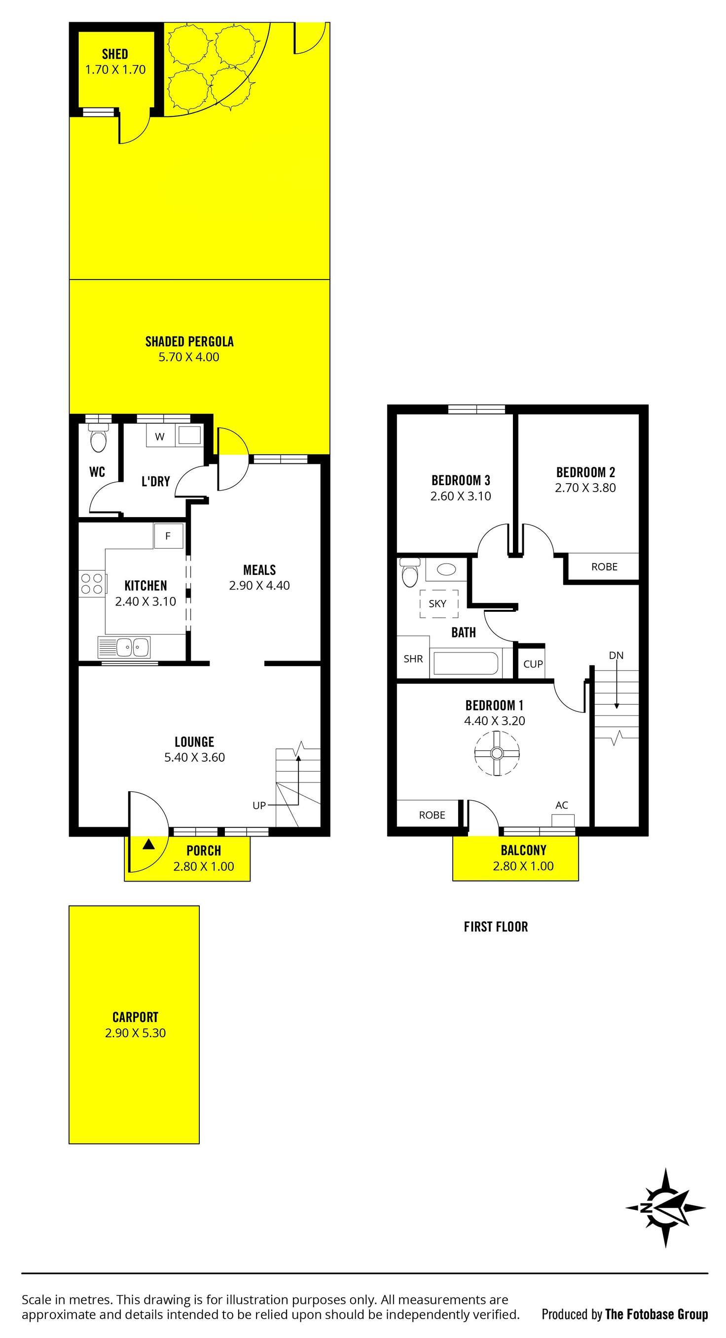 Floorplan of Homely townhouse listing, 8/29 Epstein Drive, Morphett Vale SA 5162