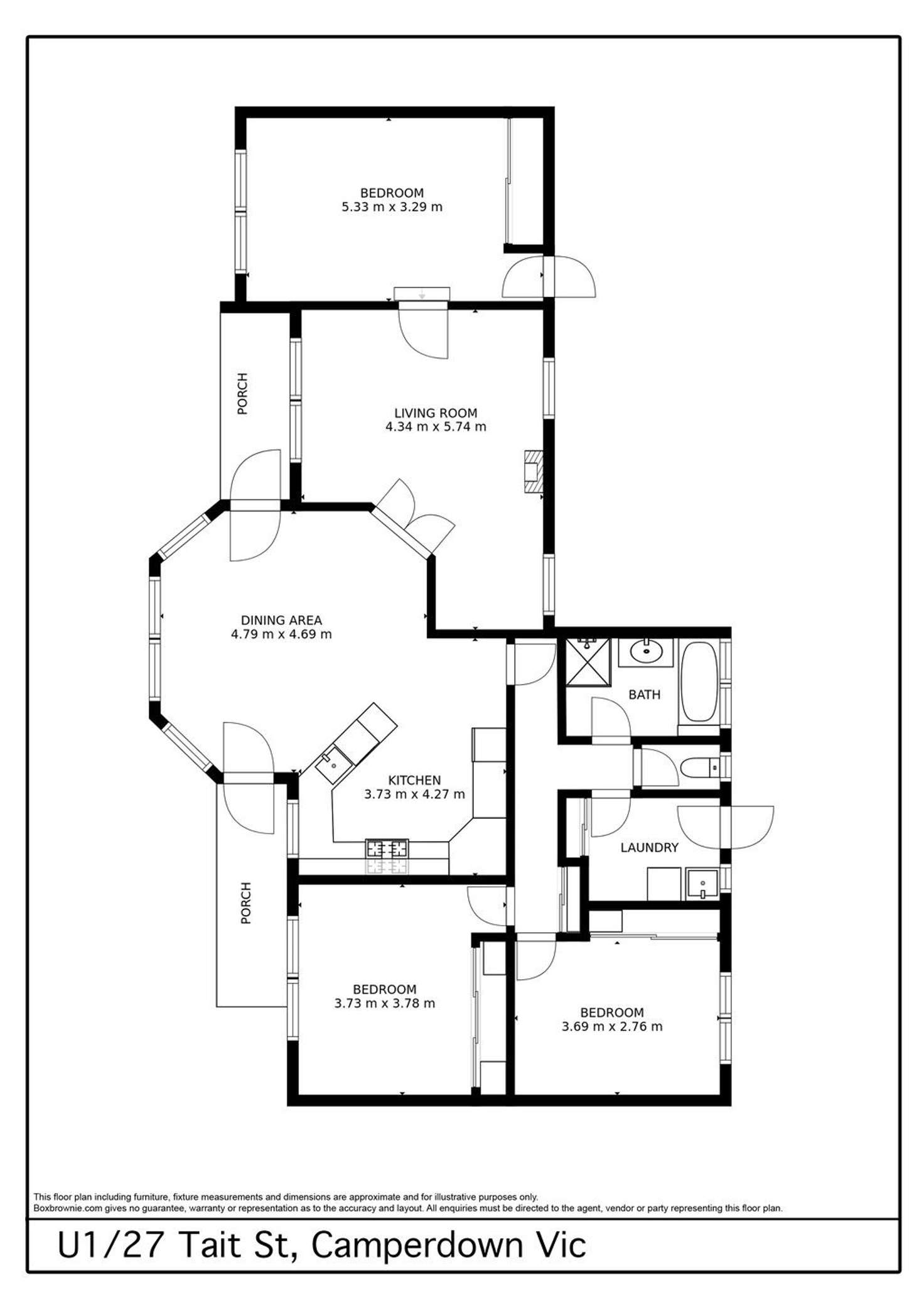 Floorplan of Homely house listing, 1/27 Tait Street, Camperdown VIC 3260
