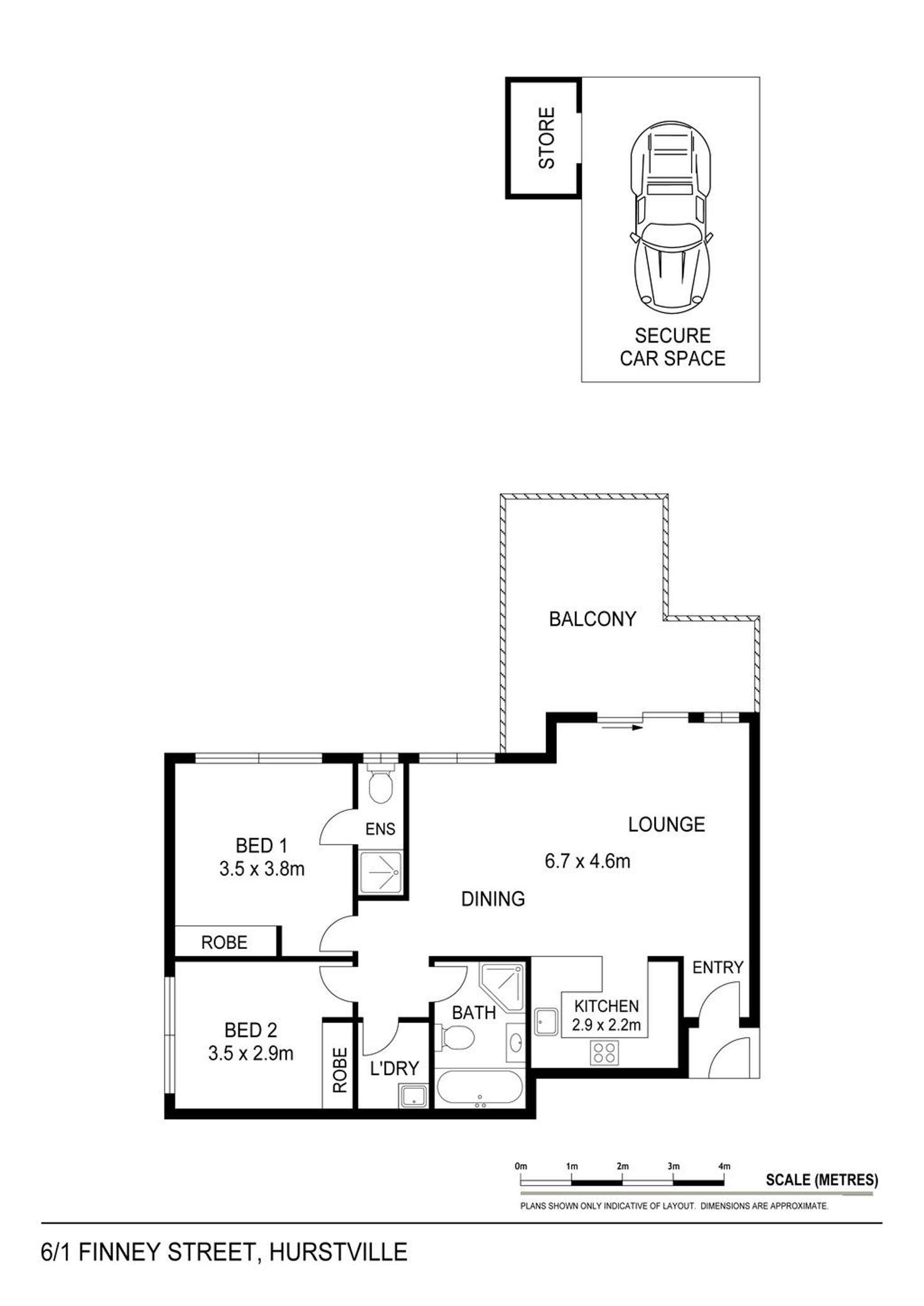 Floorplan of Homely apartment listing, 6/1 Finney Street, Hurstville NSW 2220