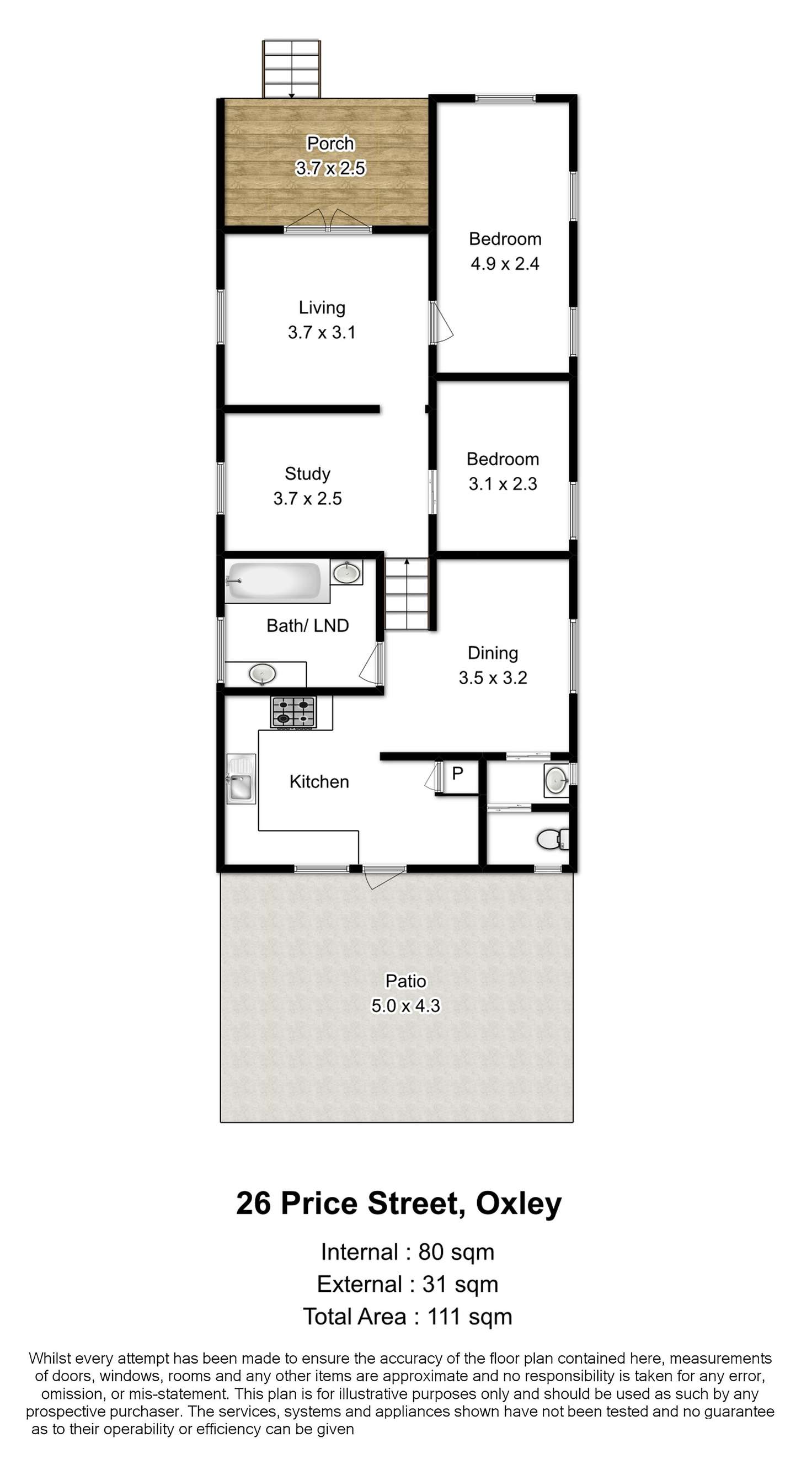 Floorplan of Homely house listing, 26 Price Street, Oxley QLD 4075
