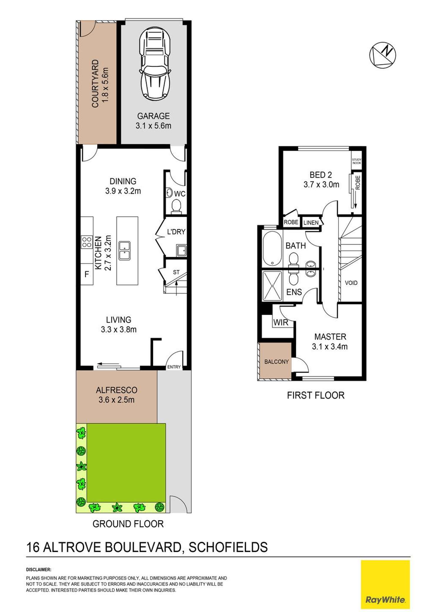 Floorplan of Homely terrace listing, 16 Altrove Boulevard, Schofields NSW 2762