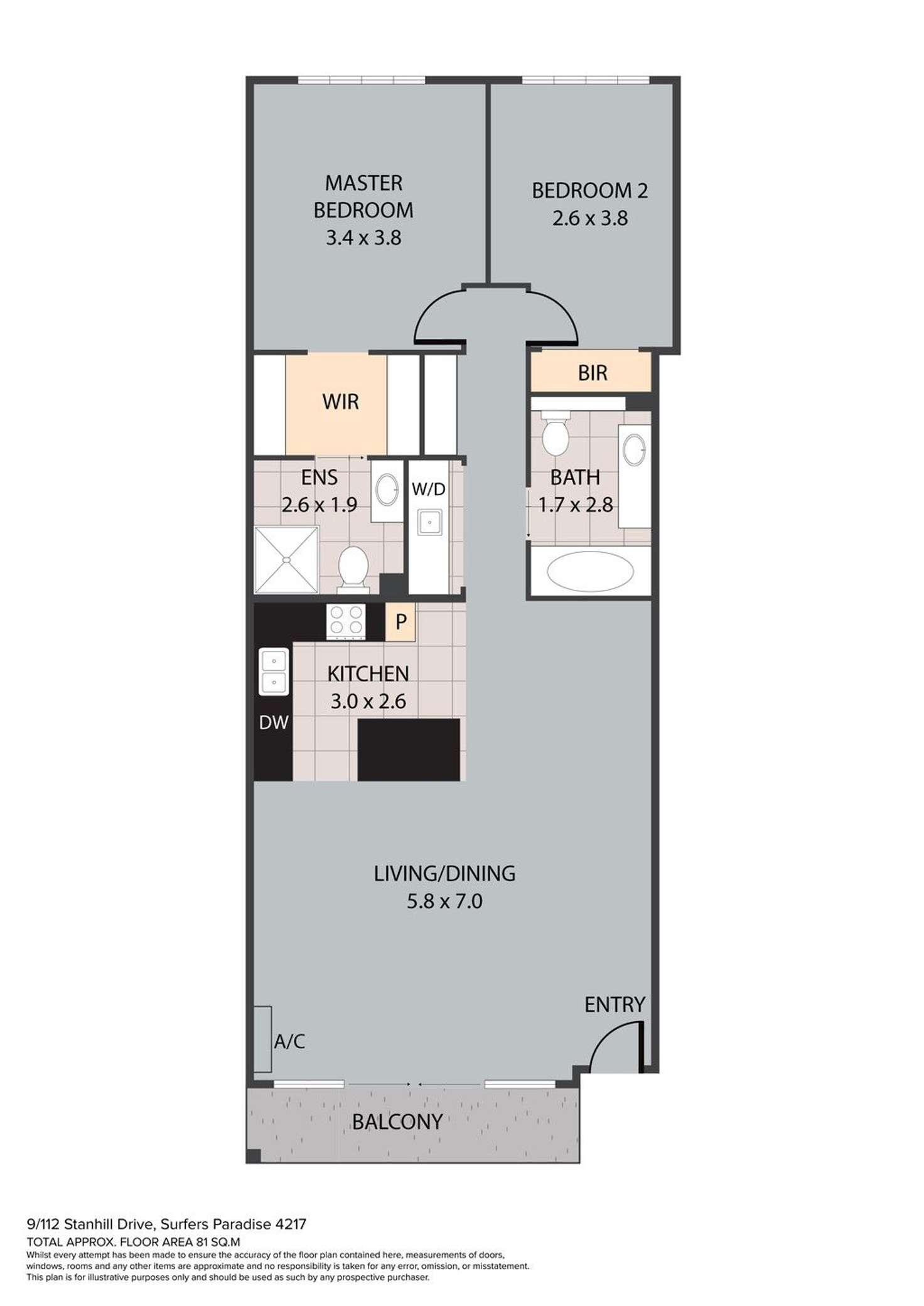 Floorplan of Homely apartment listing, 9/112 Stanhill Drive, Chevron Island QLD 4217