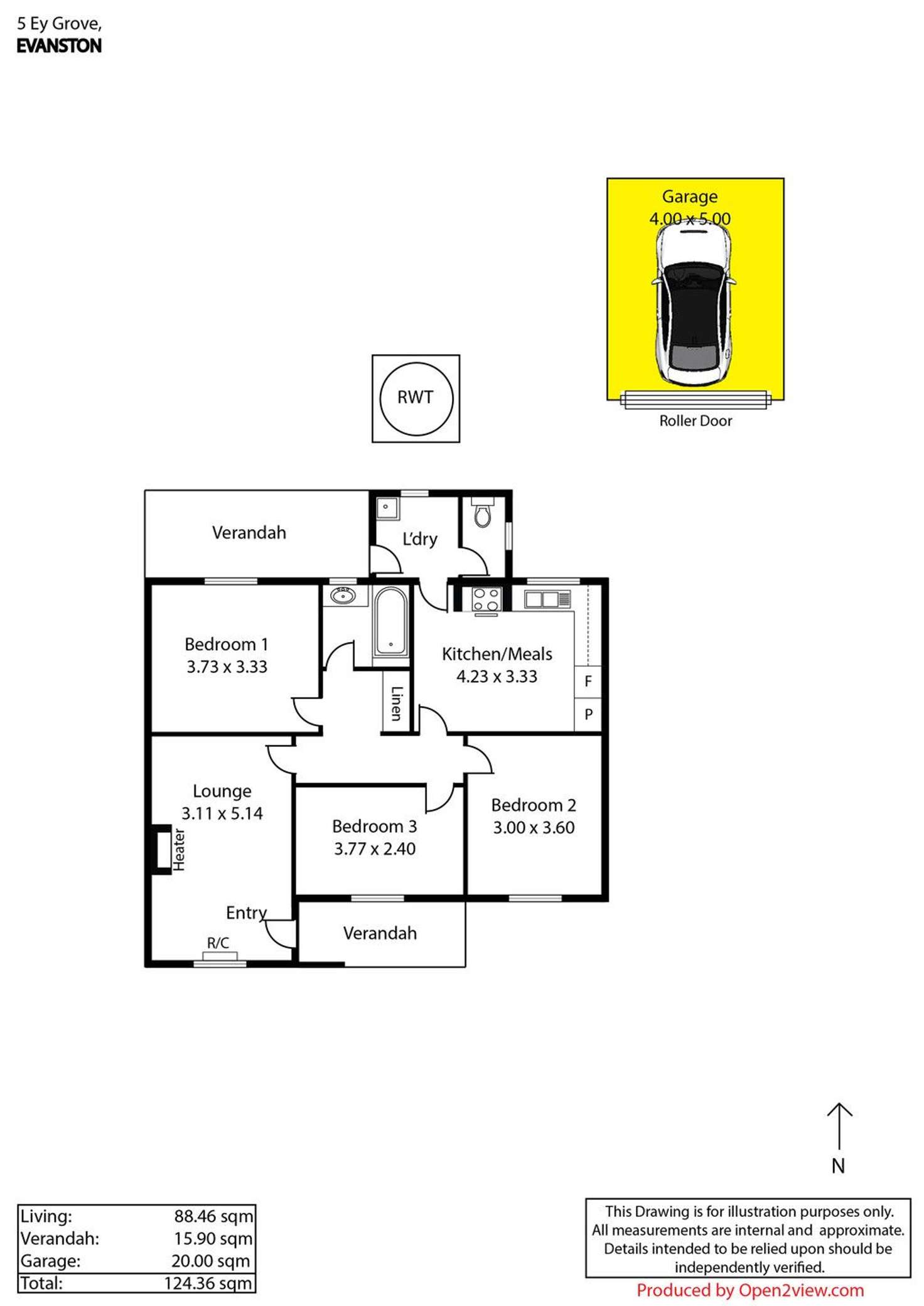 Floorplan of Homely house listing, 5 Ey Grove, Evanston SA 5116