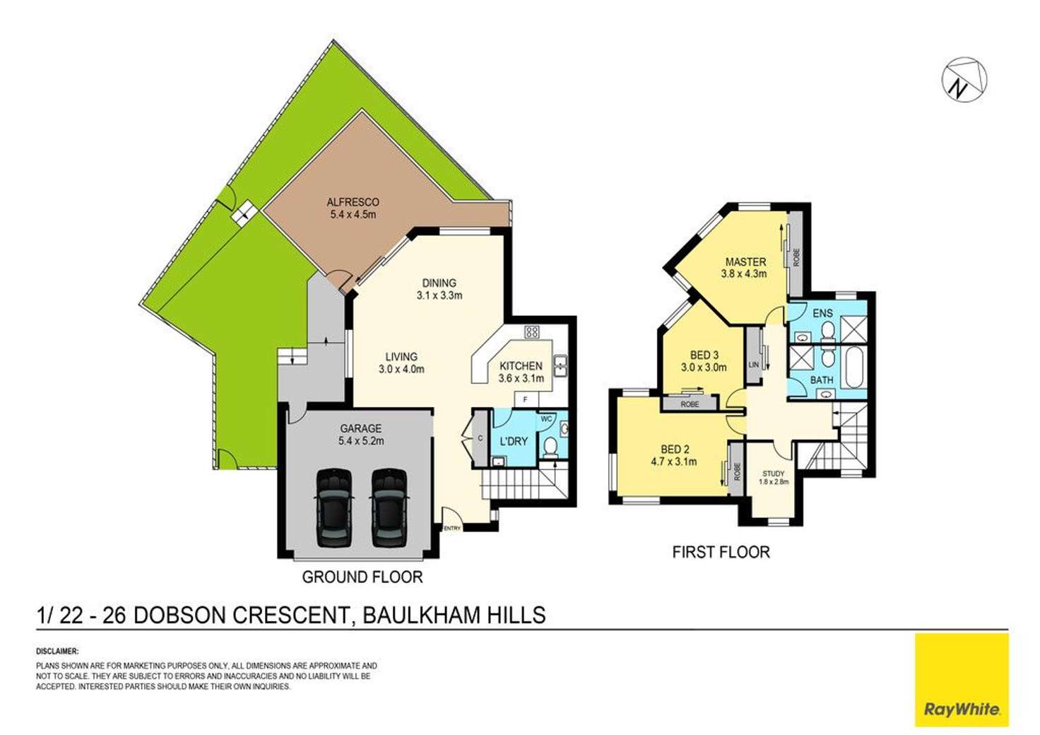 Floorplan of Homely townhouse listing, 1/22-26 Dobson Crescent, Baulkham Hills NSW 2153