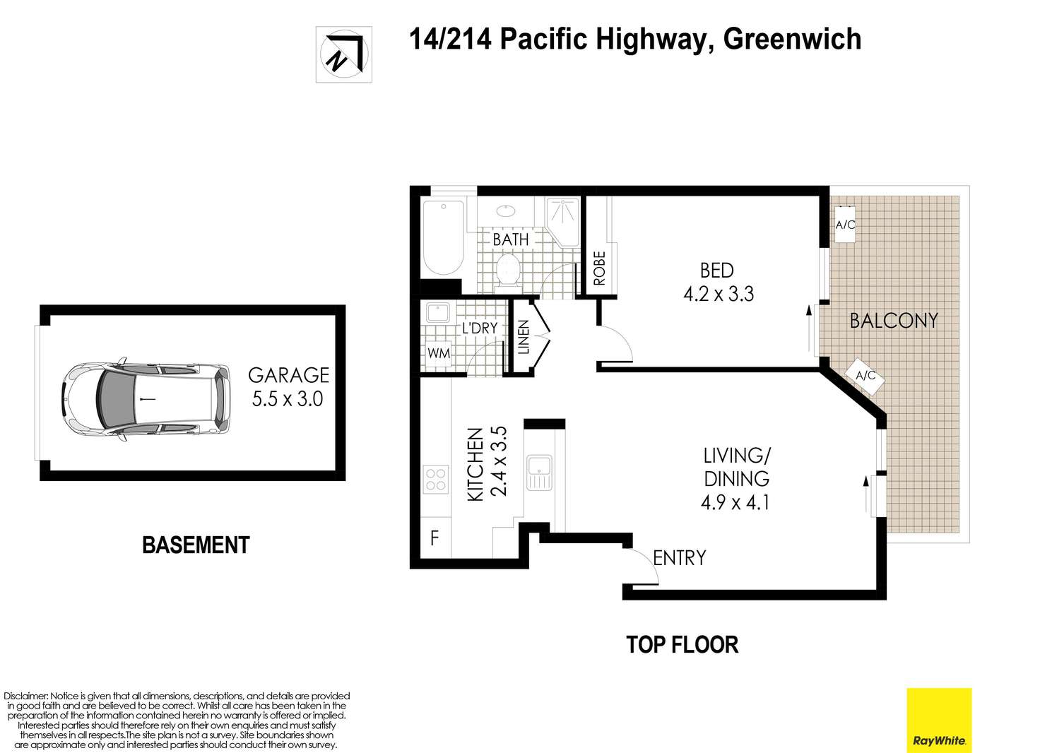 Floorplan of Homely apartment listing, 14/214-216 Pacific Highway, Greenwich NSW 2065