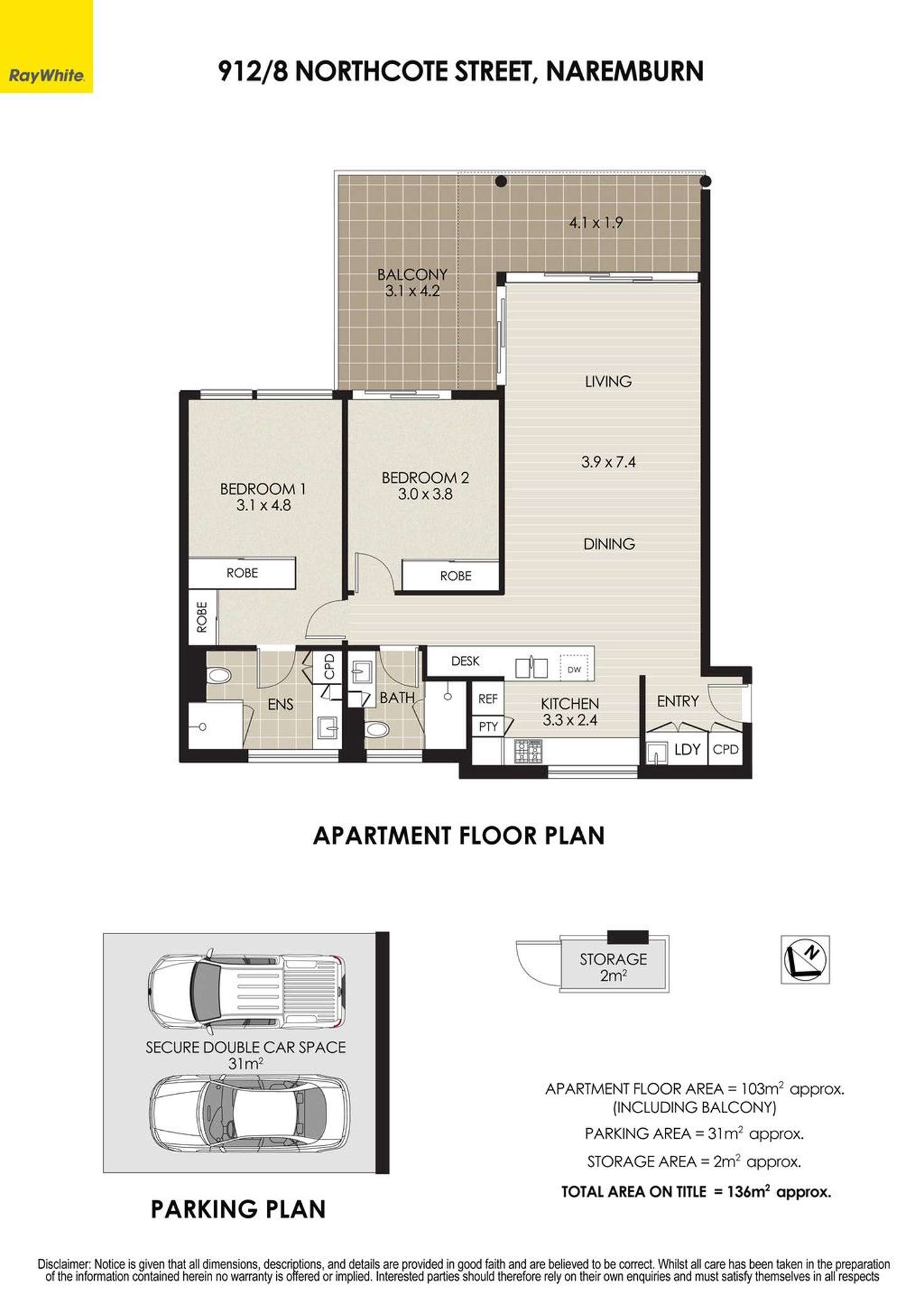 Floorplan of Homely apartment listing, 912/8 Northcote Street, Naremburn NSW 2065