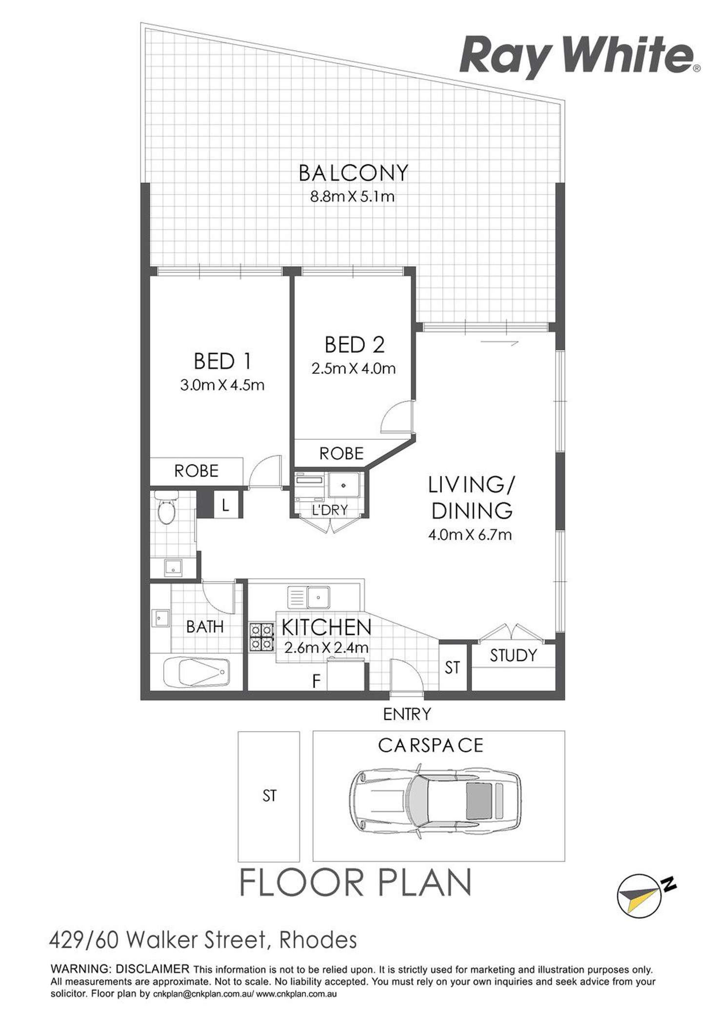 Floorplan of Homely apartment listing, 429/60 Walker Street, Rhodes NSW 2138