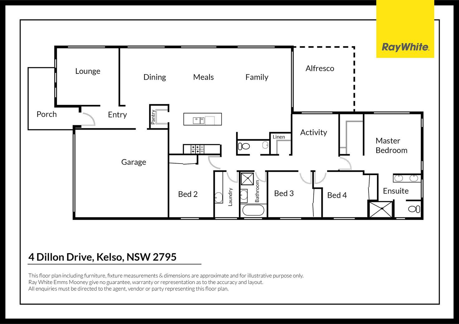 Floorplan of Homely house listing, 4 Dillon Drive, Kelso NSW 2795