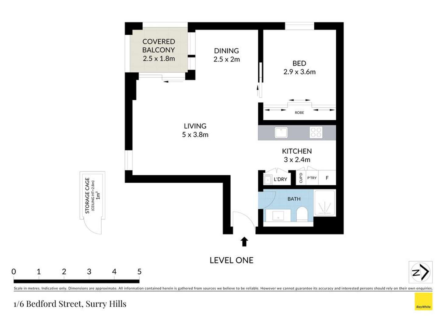 Floorplan of Homely apartment listing, 1/6 Bedford Street, Surry Hills NSW 2010