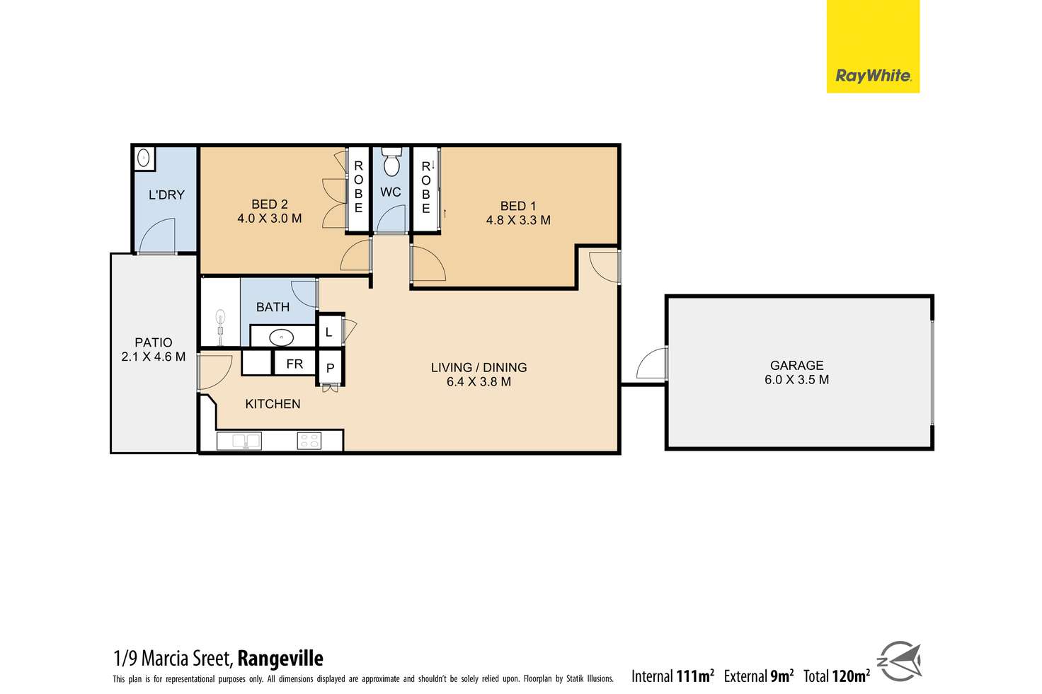 Floorplan of Homely unit listing, Unit 1/9 Marcia Street, Rangeville QLD 4350