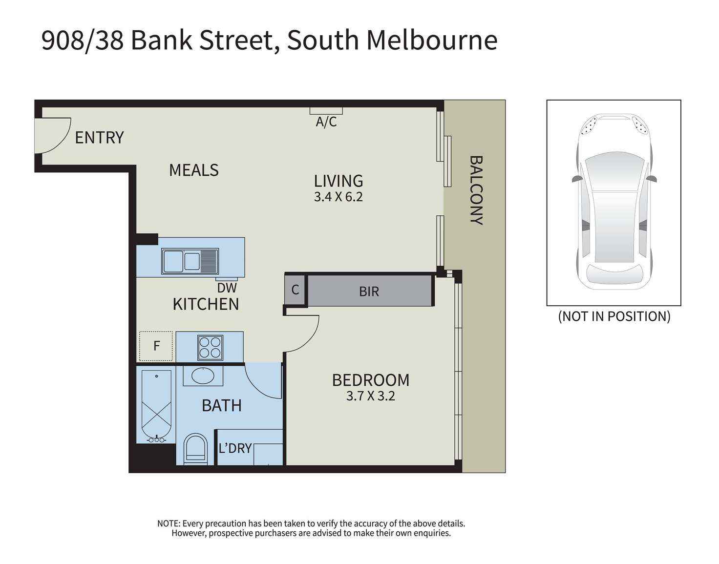 Floorplan of Homely apartment listing, 908/38 Bank Street, South Melbourne VIC 3205