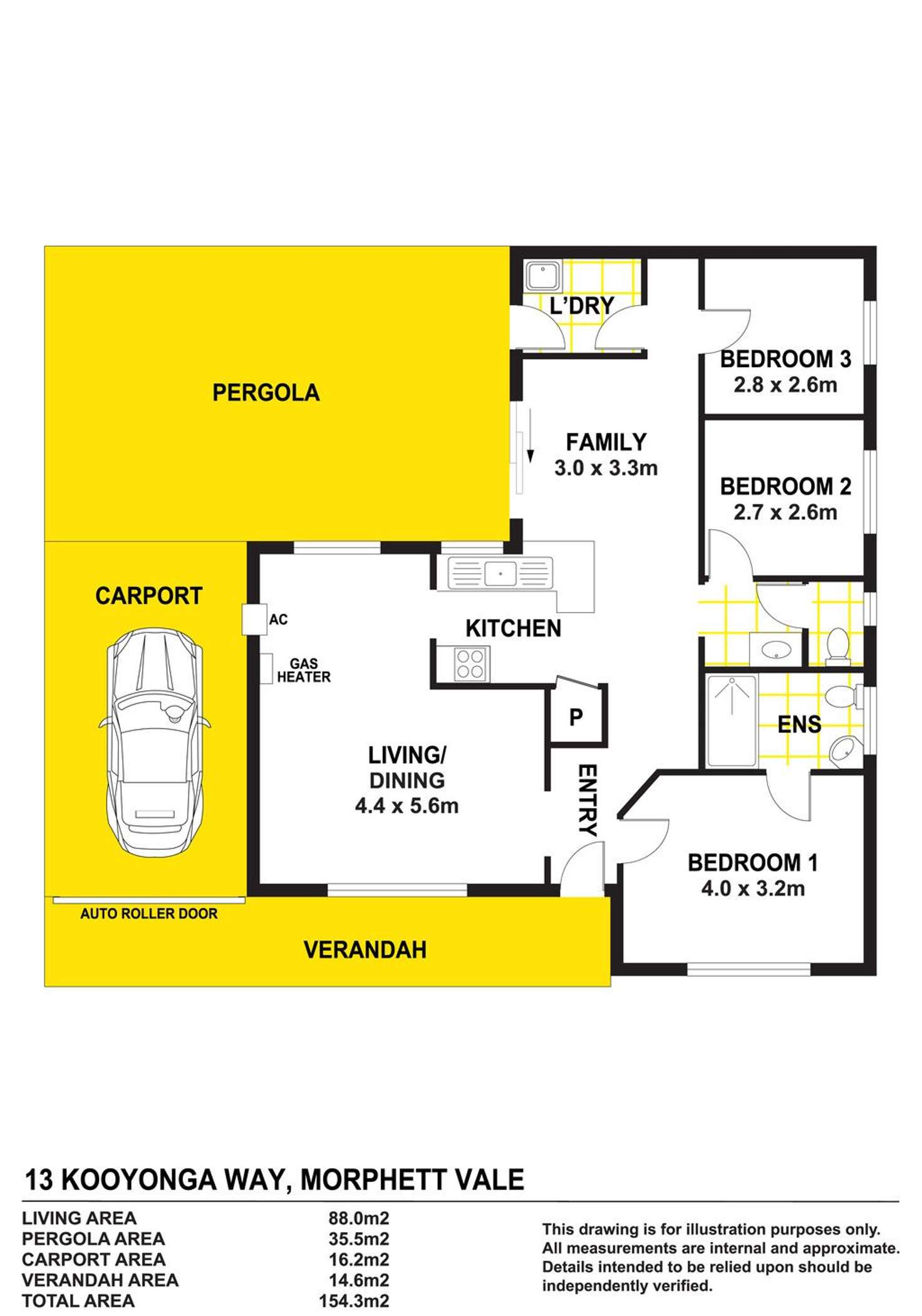 Floorplan of Homely house listing, 13 Kooyonga Way, Morphett Vale SA 5162