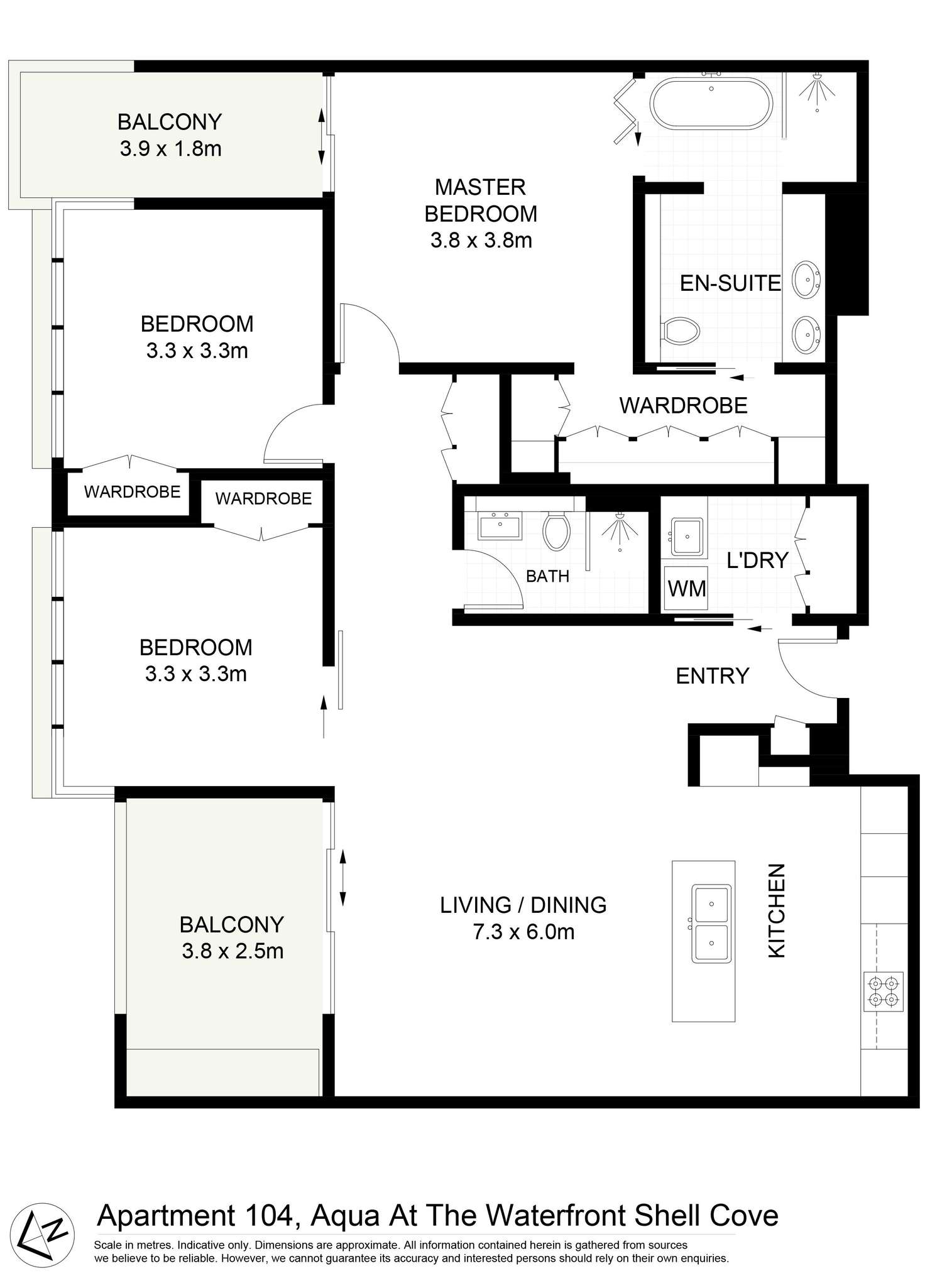 Floorplan of Homely apartment listing, Apartment 104 Aqua at the Waterfront, Shell Cove NSW 2529