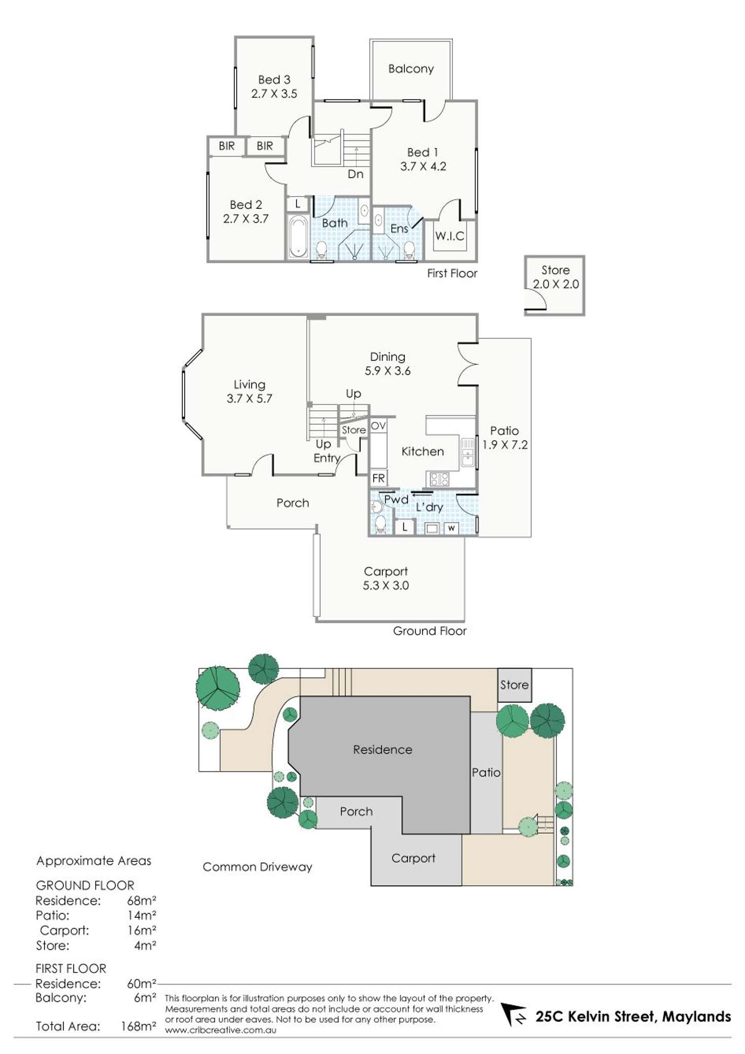 Floorplan of Homely townhouse listing, 25C Kelvin Street, Maylands WA 6051